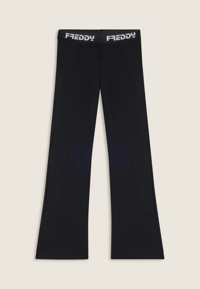freddy-pantaloni-sportivi-a-zampa-regular-fit-cotone-elasticizzato-logato image 1