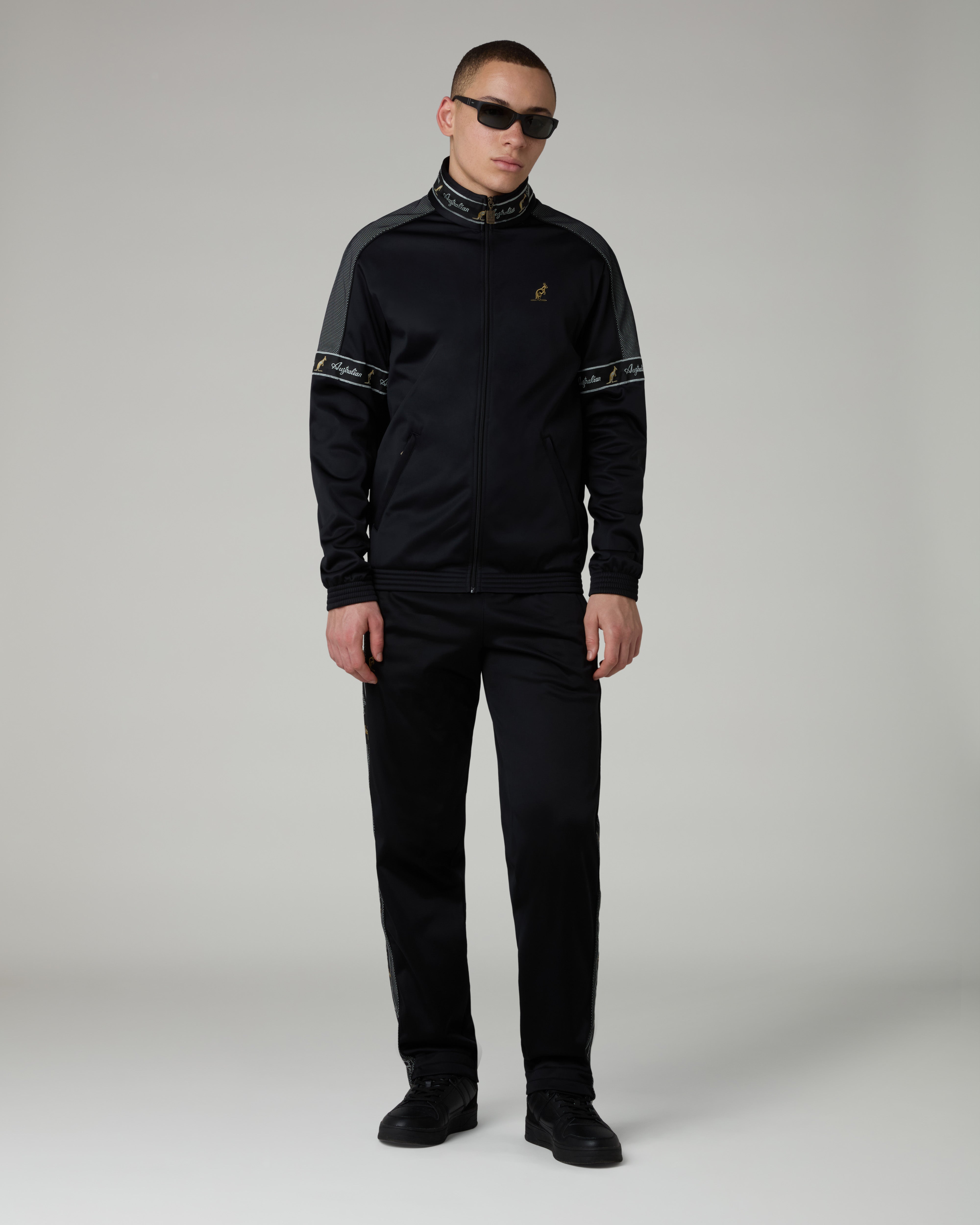 australian-black-tape-track-pants-pantalone-tuta-in-acetato-nero-made-in-italy image 2