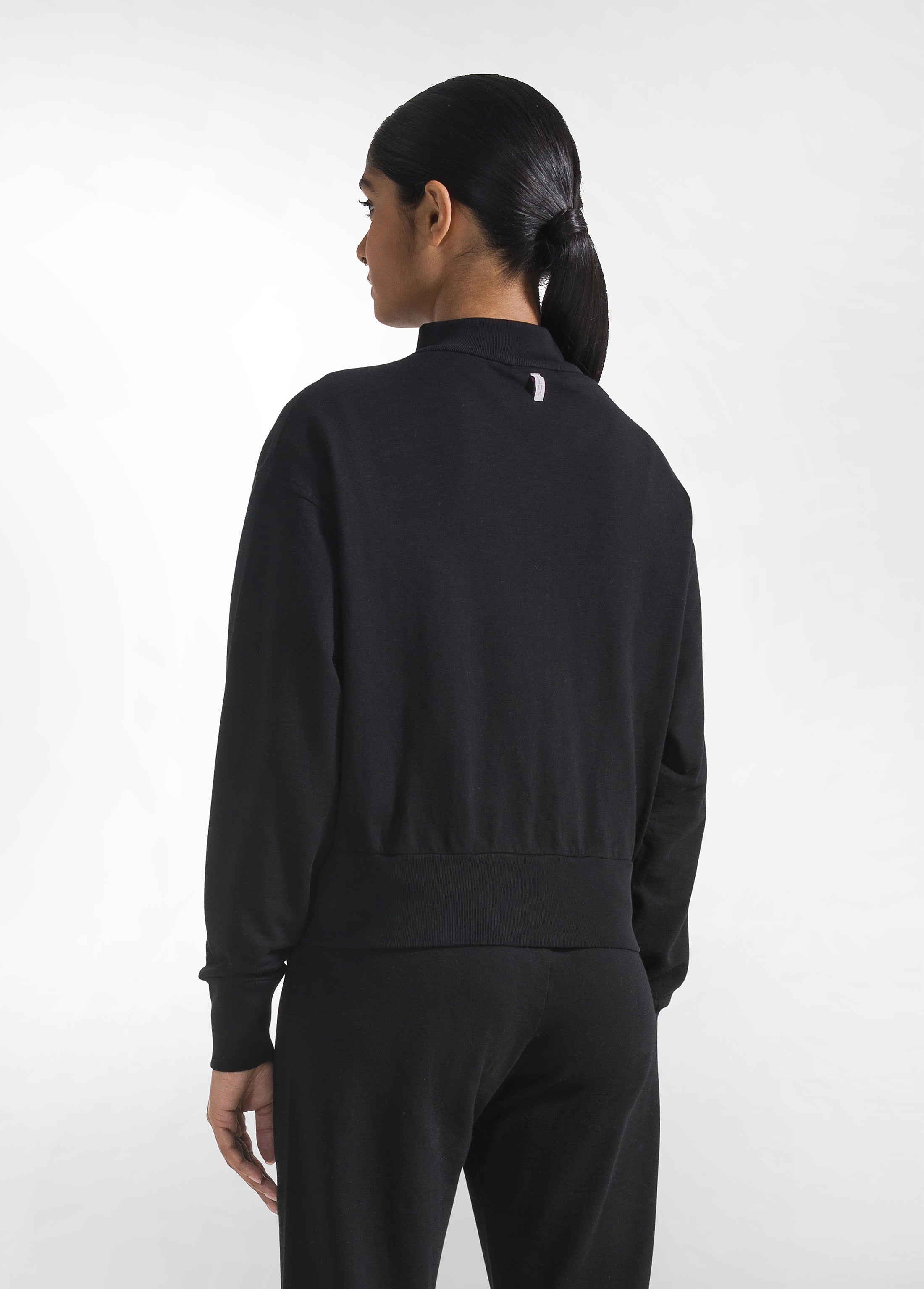 deha-felpa-full-zip-in-cotone-fiammato-nero image 2