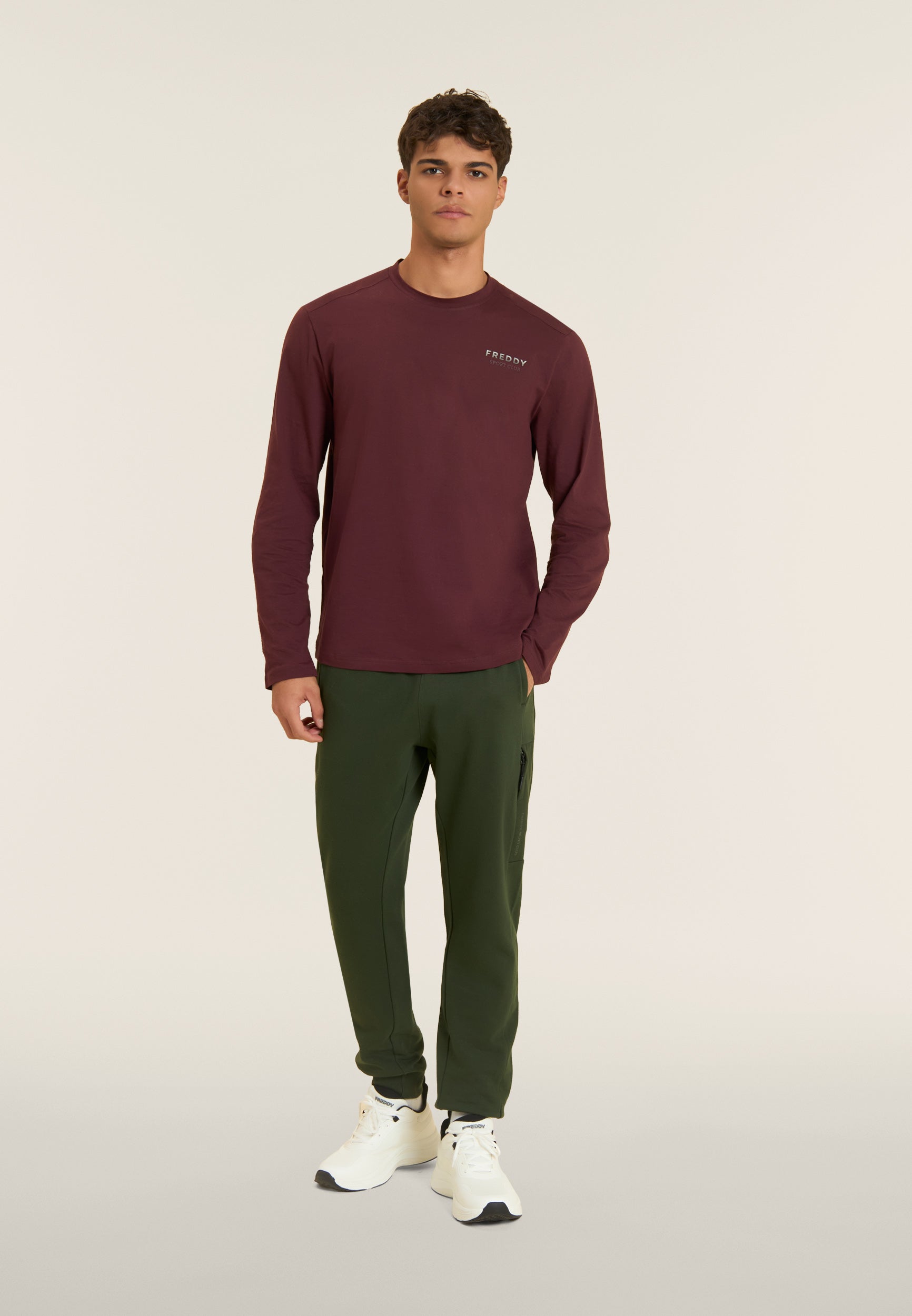 freddy-t-shirt-a-manica-lunga-da-uomo-regular-in-cotone-sport-club image 2