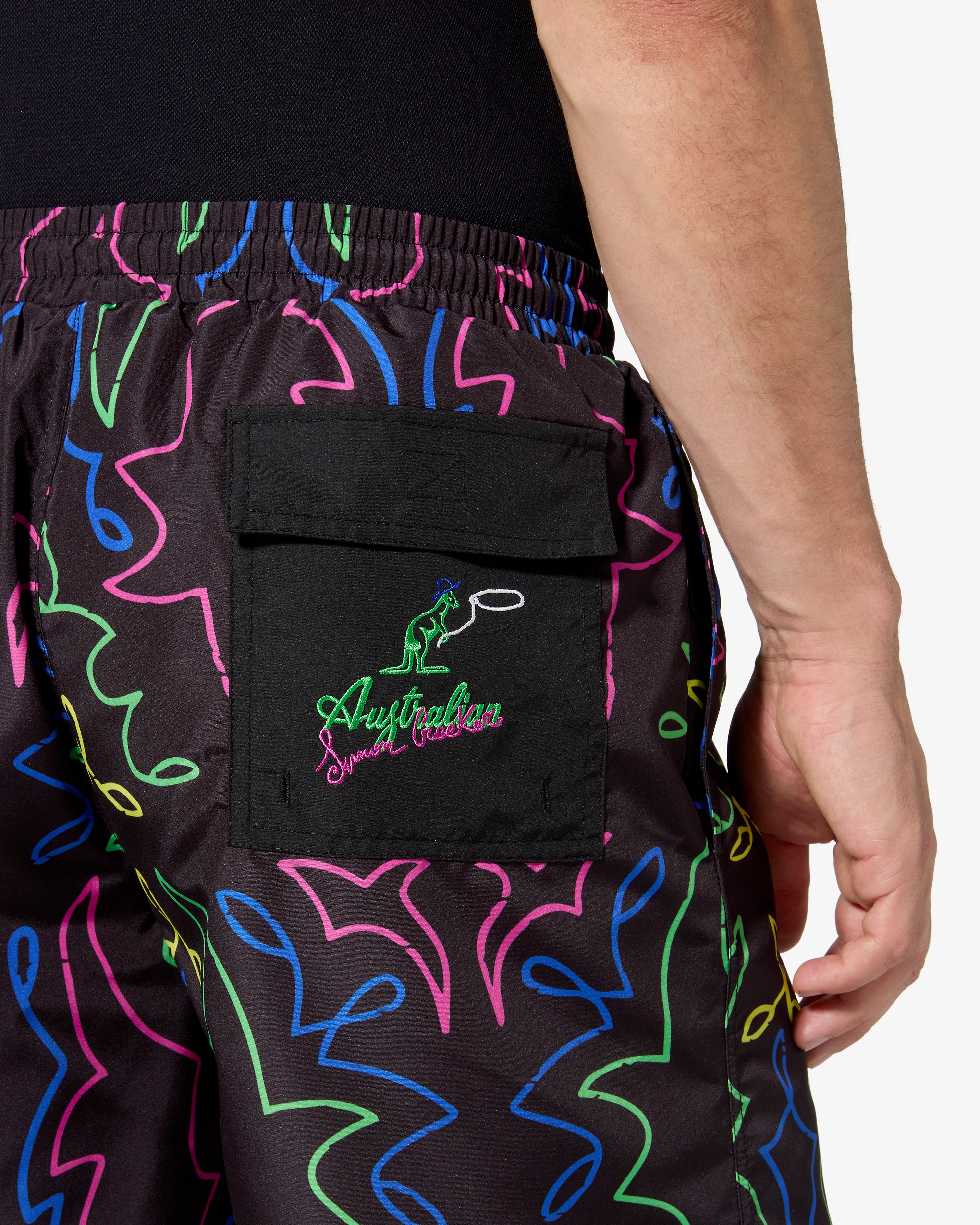 australian-neon-swimshort-simon-cracker-x-australian-costume-mare-uomo-nero image 6