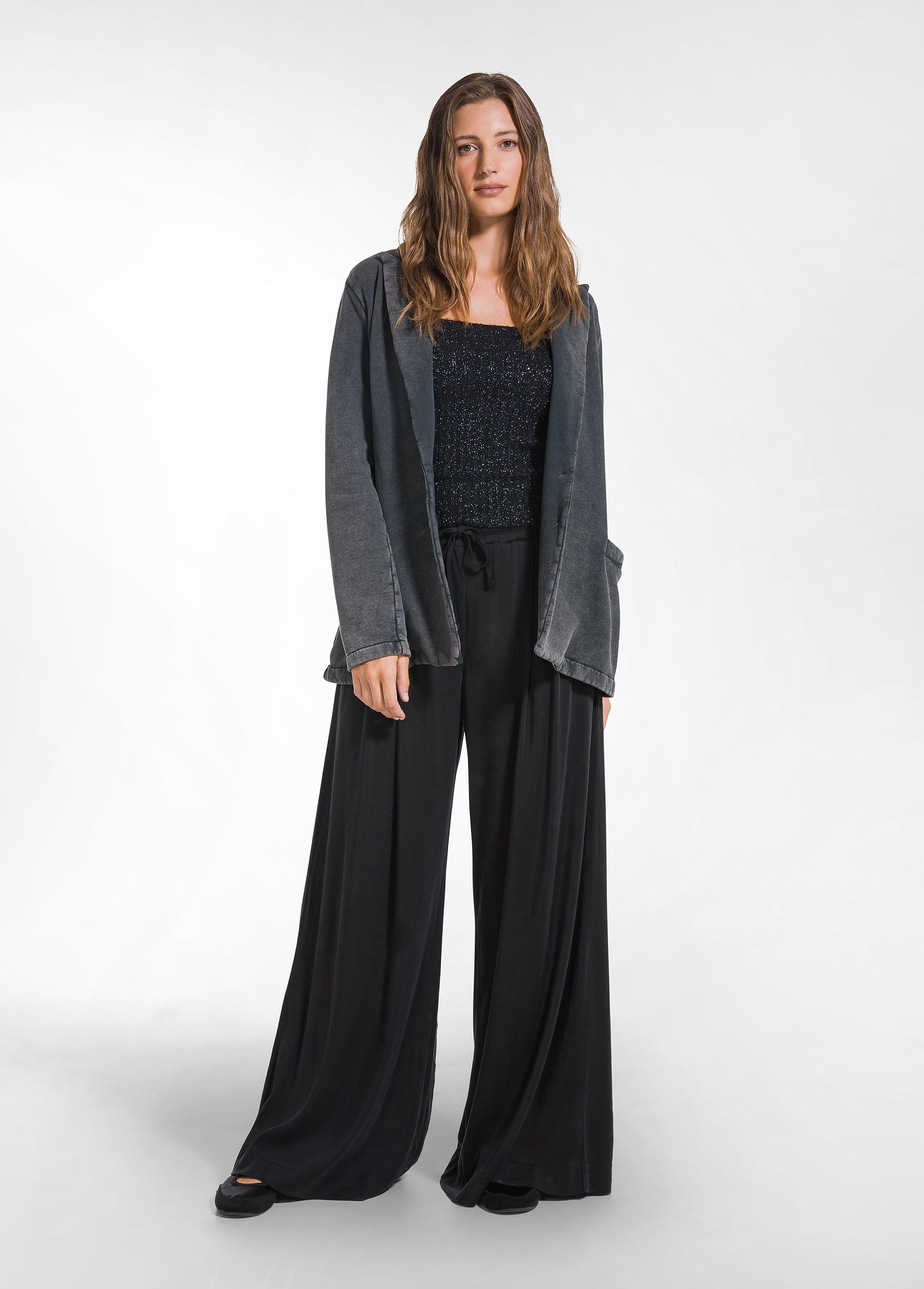 deha-blazer-in-cotone-organico-marmorizzato-nero image 4
