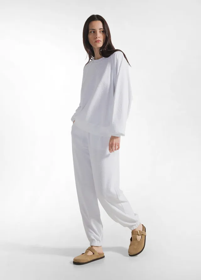 deha-pantaloni-jogger-in-spugna-bianco-a00436-in-cotone image 1