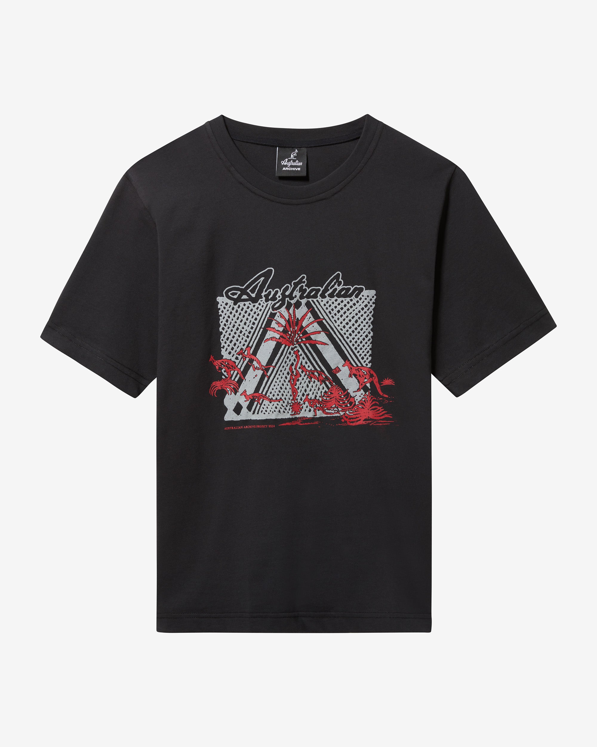 australian-ethnic-t-shirt-maglietta-cotone-nera-stampa-petto image 4