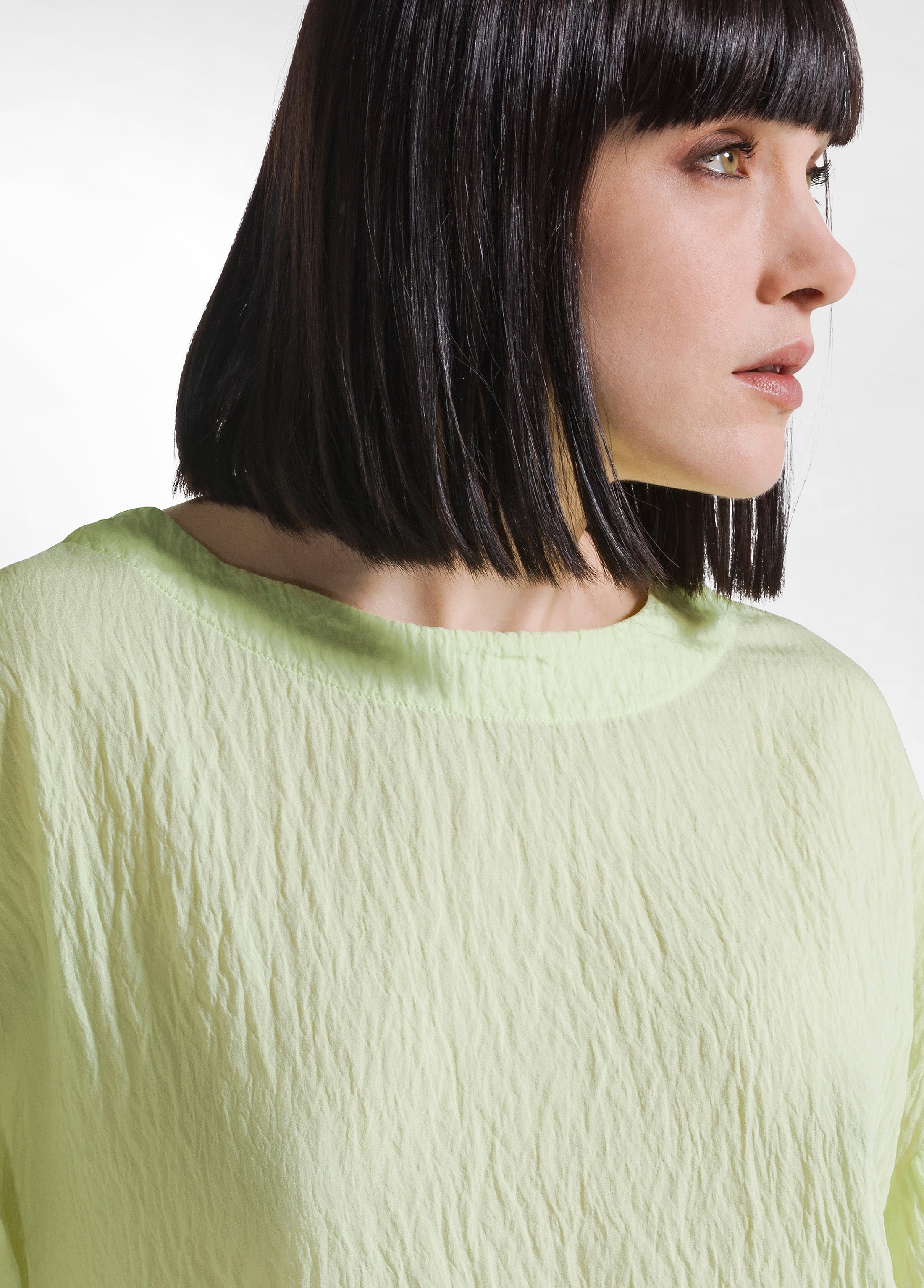 deha-set-t-shirt-ampia-e-pantaloni-larghi-viscosa-effetto-stropicciato-giallo image 4
