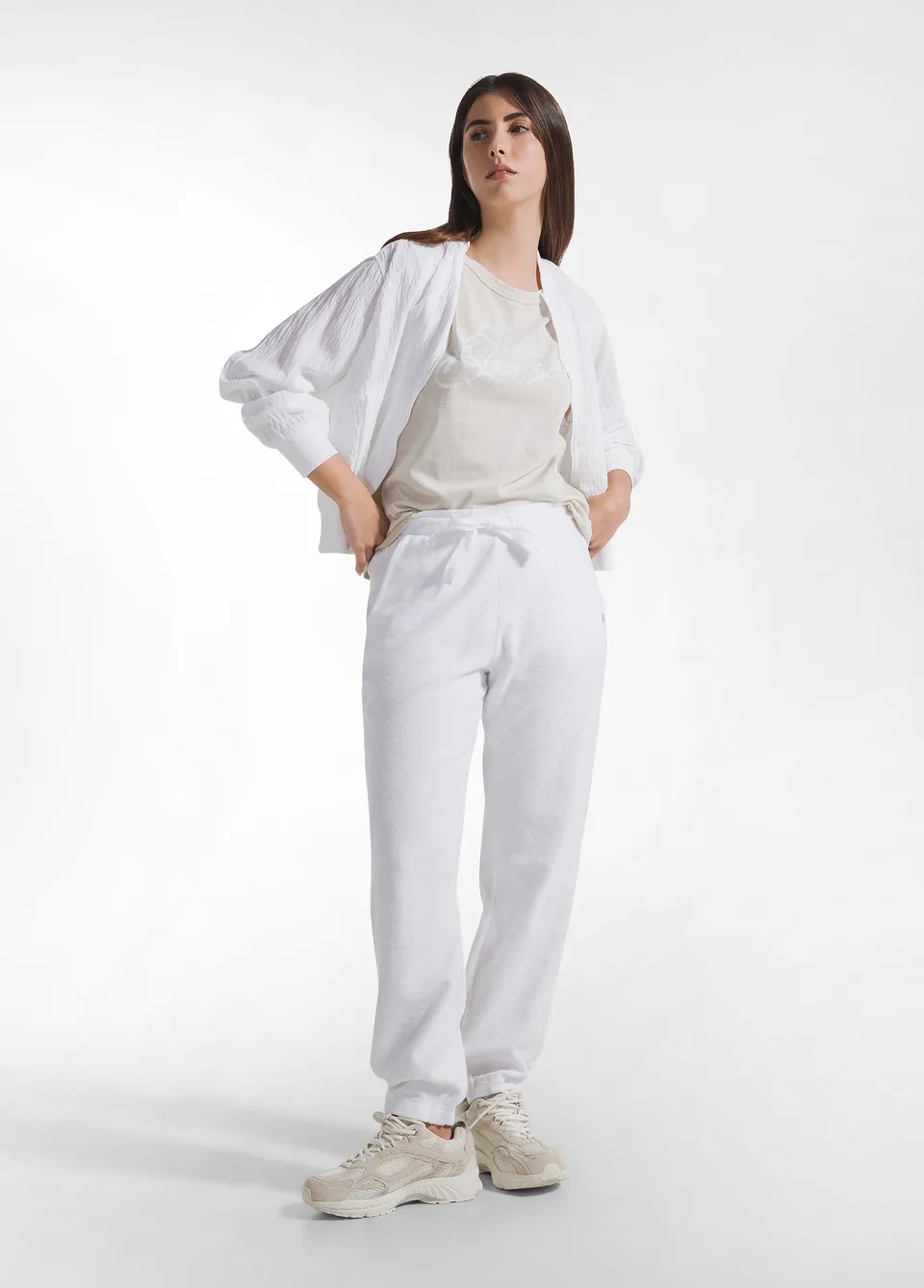 deha-d42195-pantalone-jogger-in-felpa-french-terry-bianco image 1