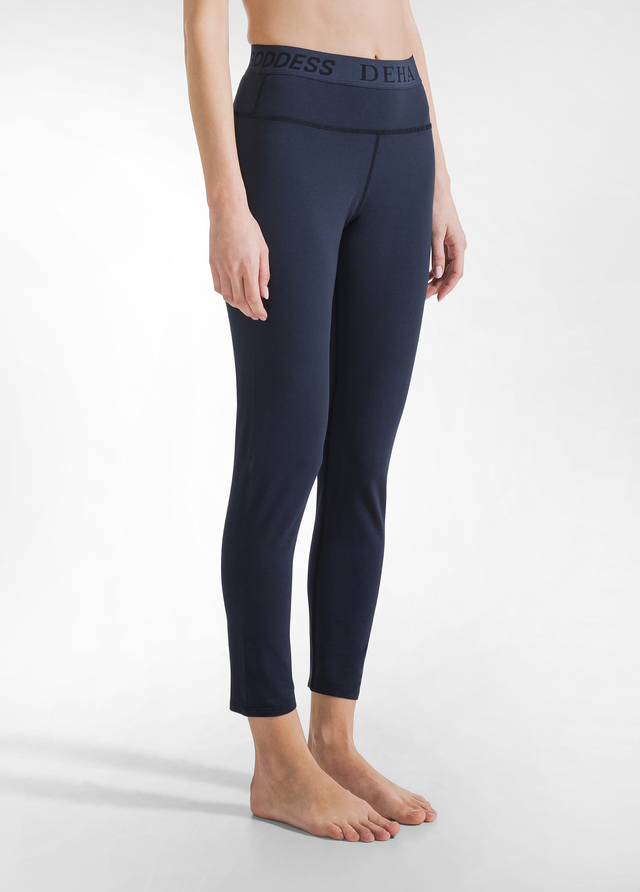 deha-leggings-logo-in-jersey-stretch-blu-notte image 2