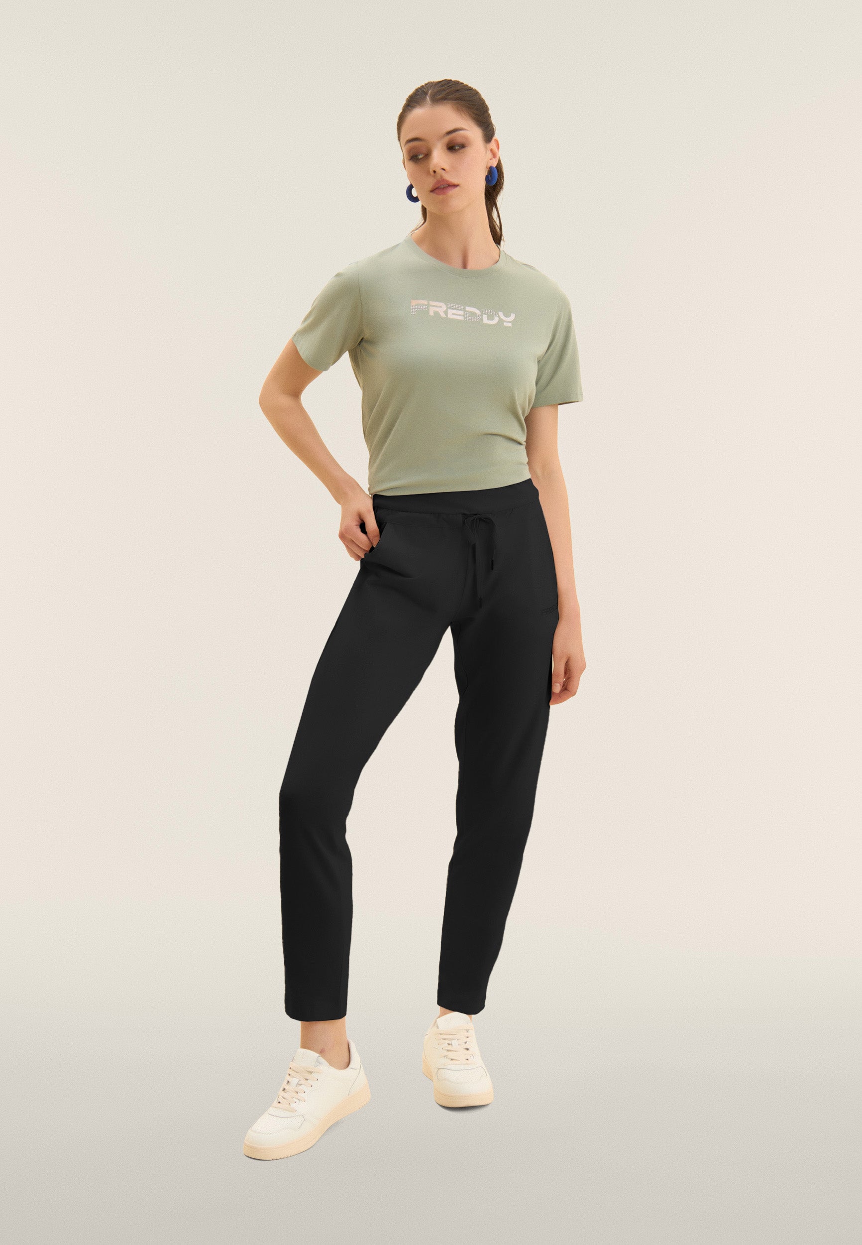 freddy-pantaloni-sportivi-con-coulisse-in-jersey-elasticizzato-cotone image 2