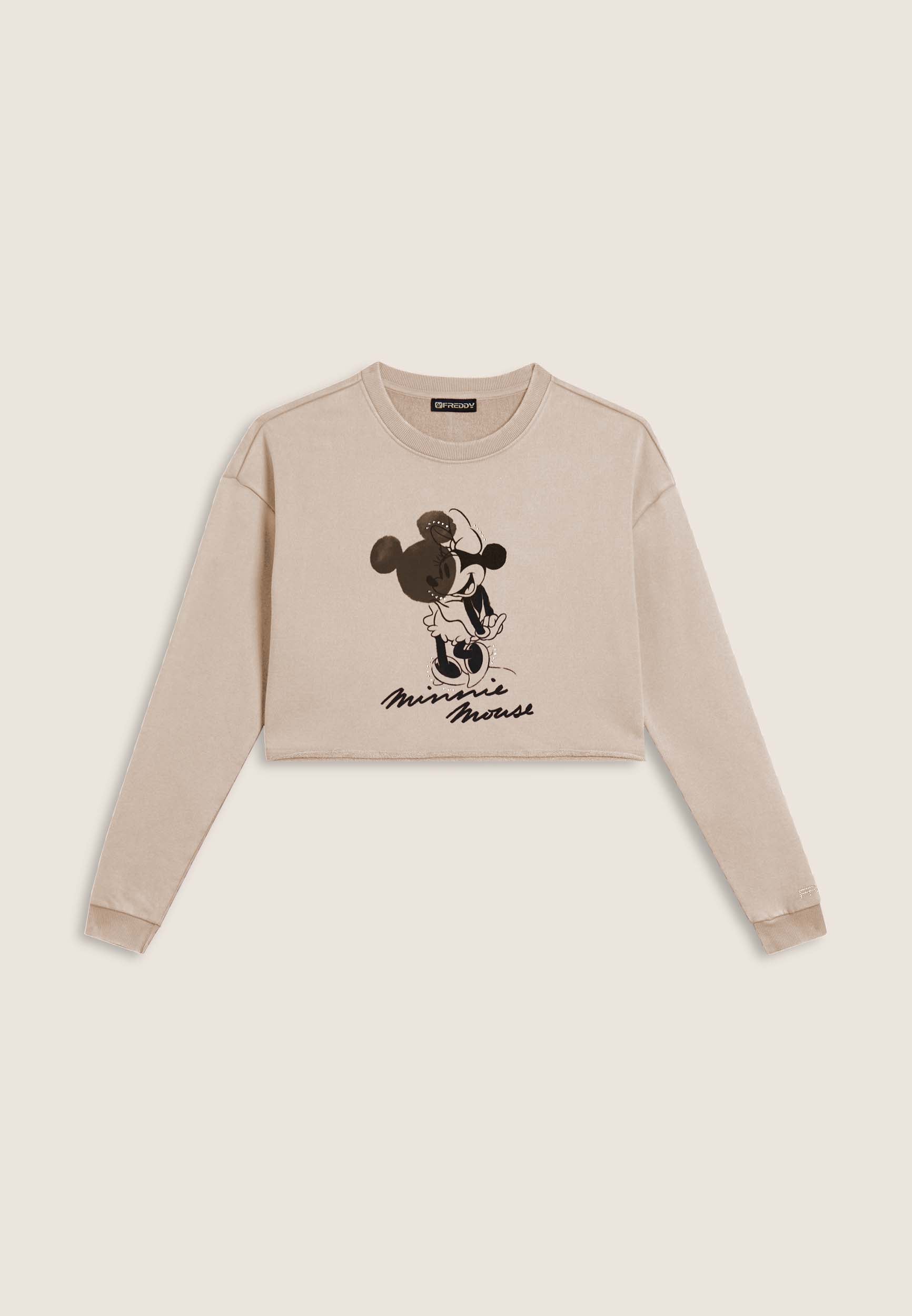 freddy-felpa-donna-cropped-french-terry-grafica-disney-mickey-minnie-strass image 8