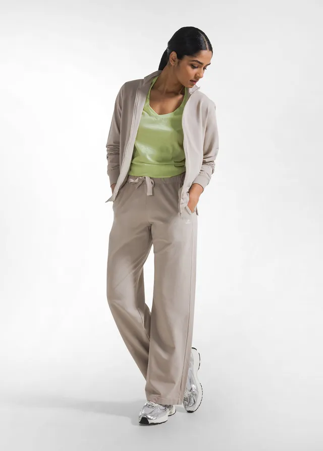 deha-pantalone-felpa-organica-beige-pantaloni-donna image 1