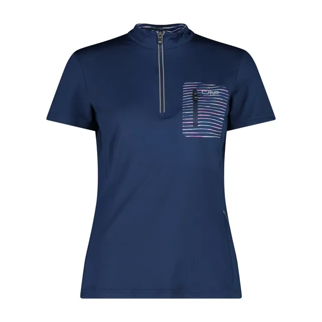 cmp-t-shirt-elasticizzata-da-bici-da-donna-con-mezza-zip image 1