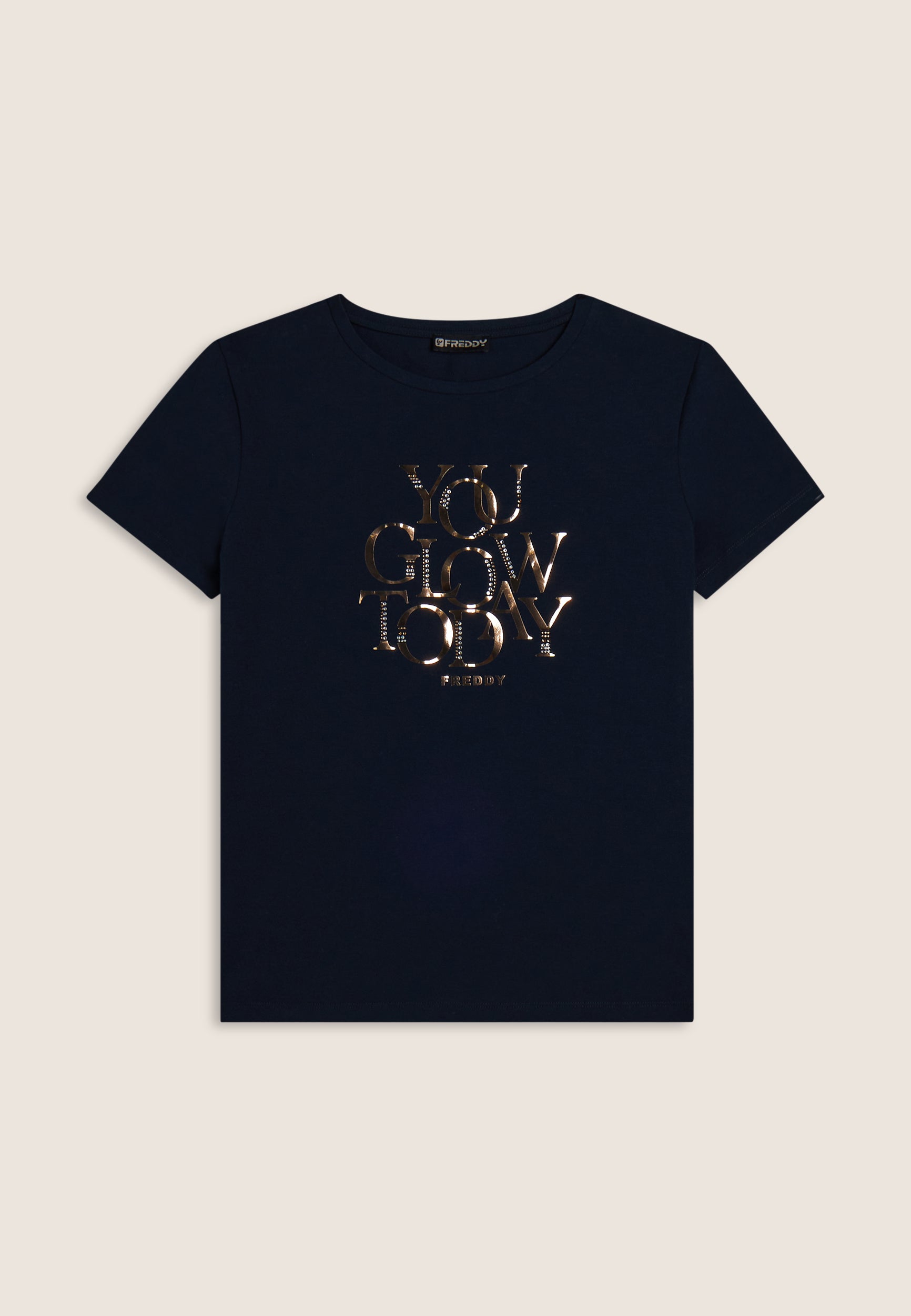 freddy-t-shirt-you-glow-today-con-strass-dorati image 7