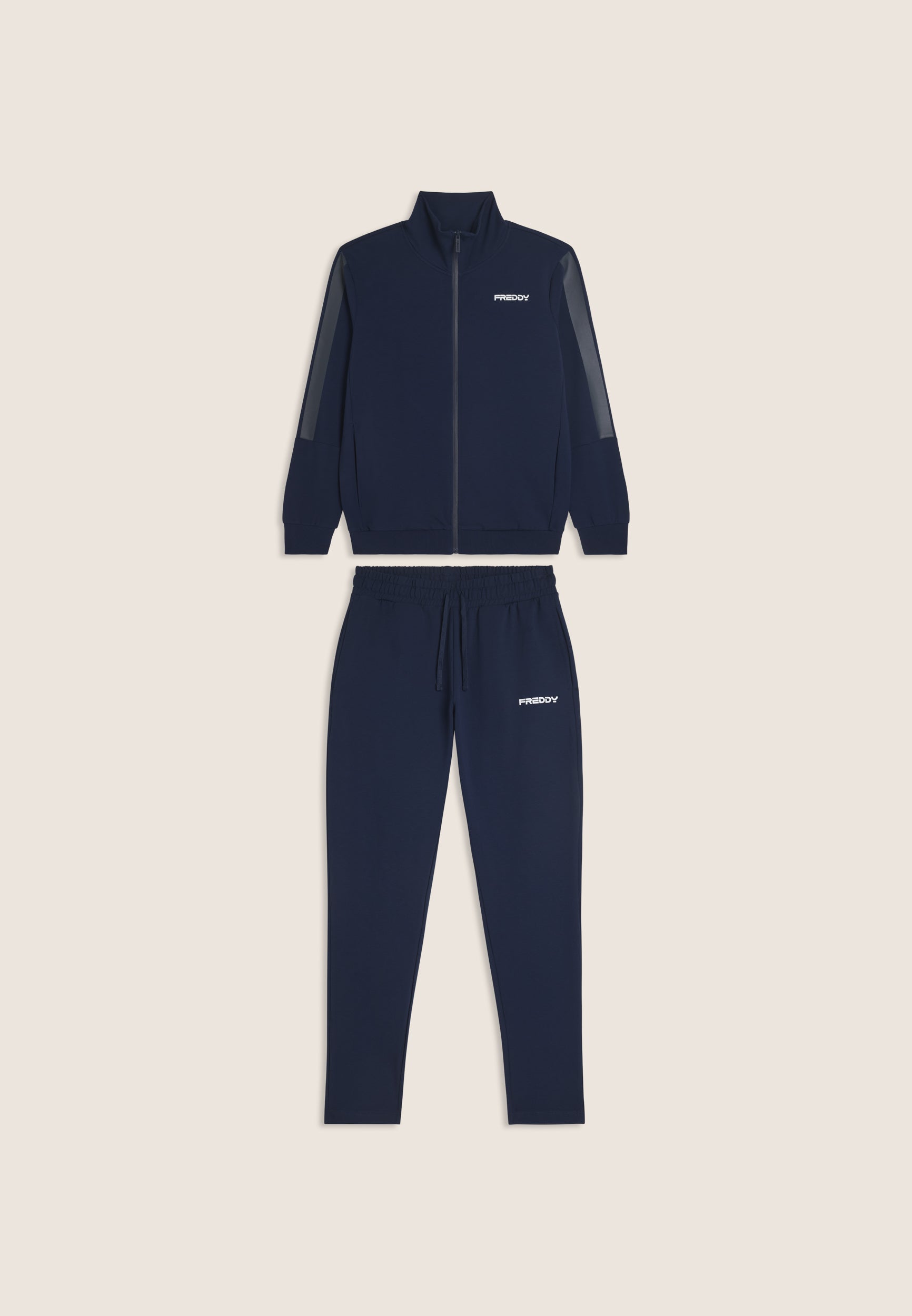freddy-wr-up-tuta-uomo-full-zip-collo-alto-in-french-terry-con-bande image 2