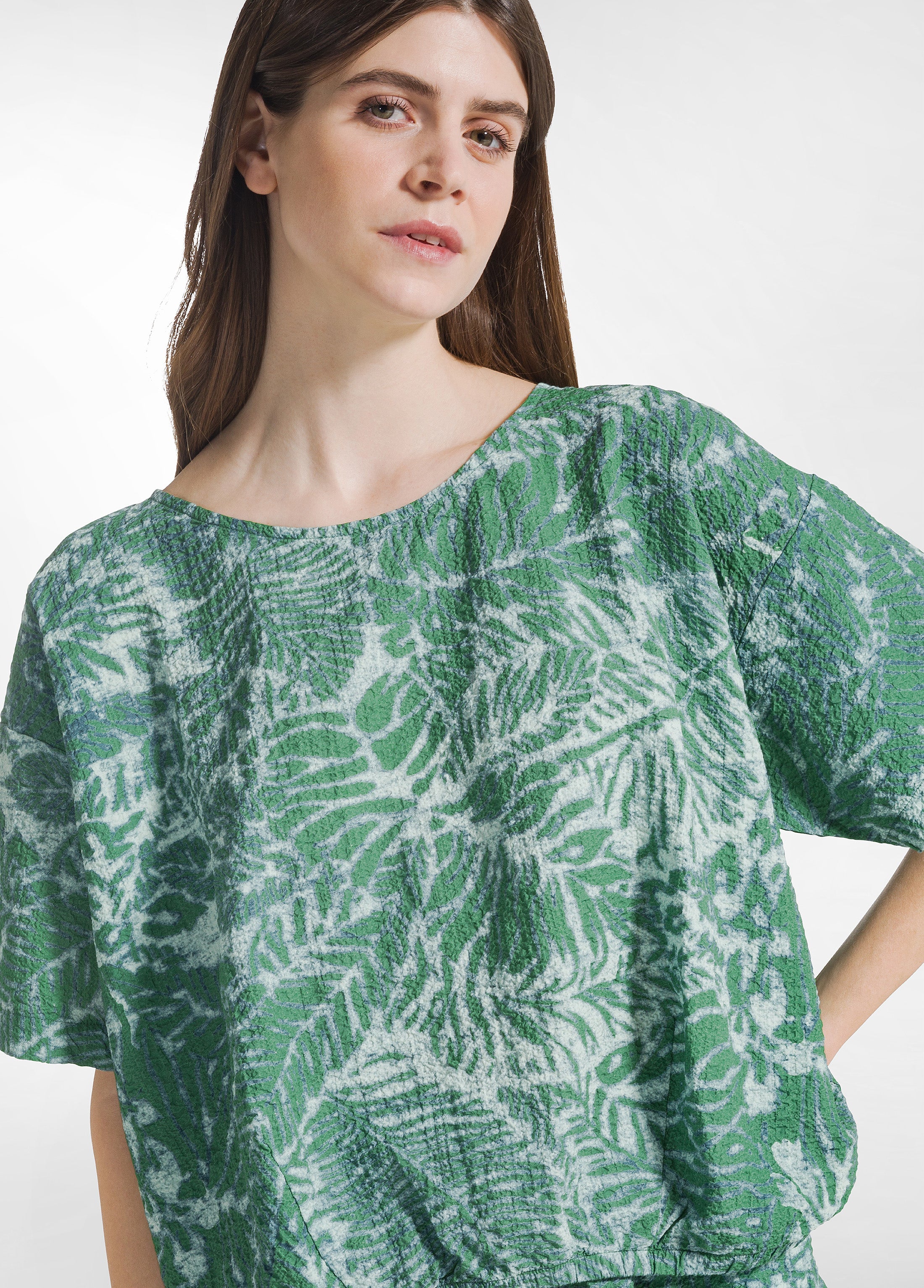 deha-blusa-stampata-in-cotone-ondulato-verde image 3