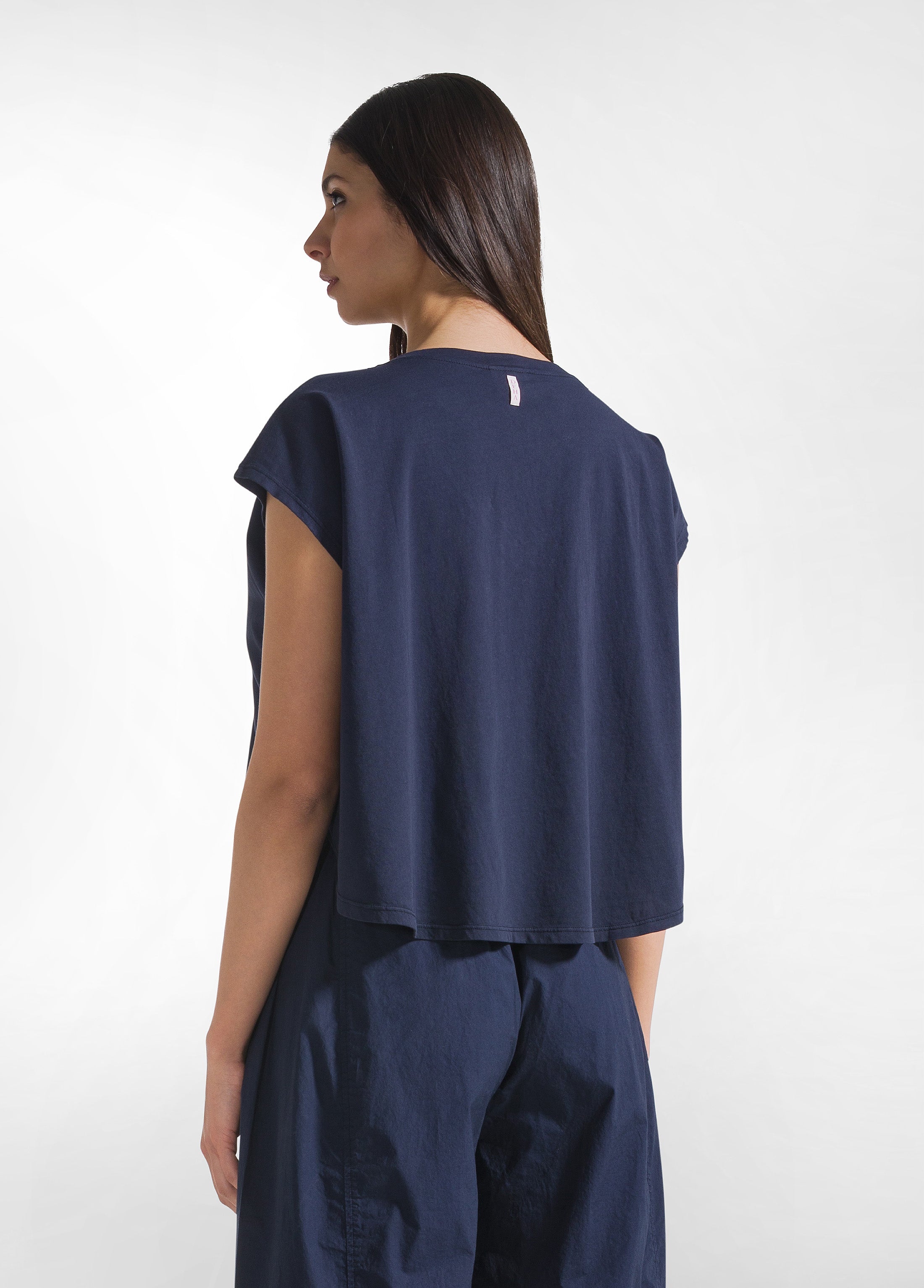 deha-t-shirt-loose-fit-in-jersey-organico-blu image 2