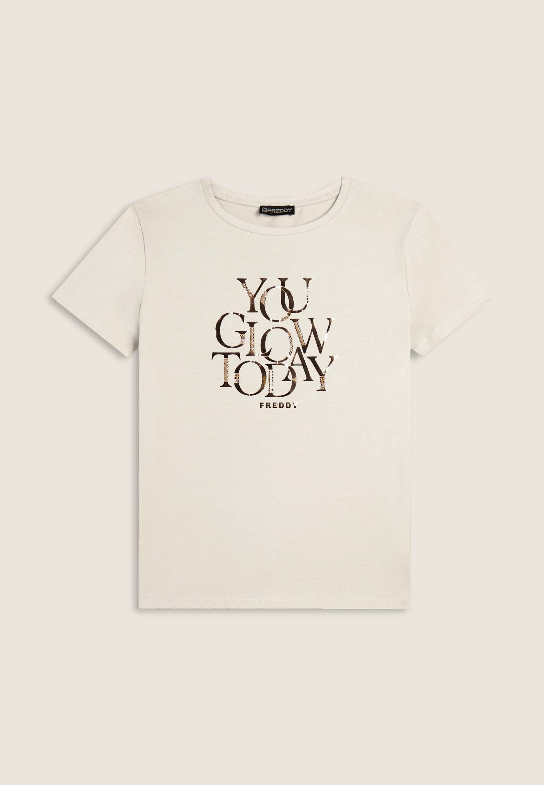 freddy-t-shirt-you-glow-today-con-strass-dorati image 4