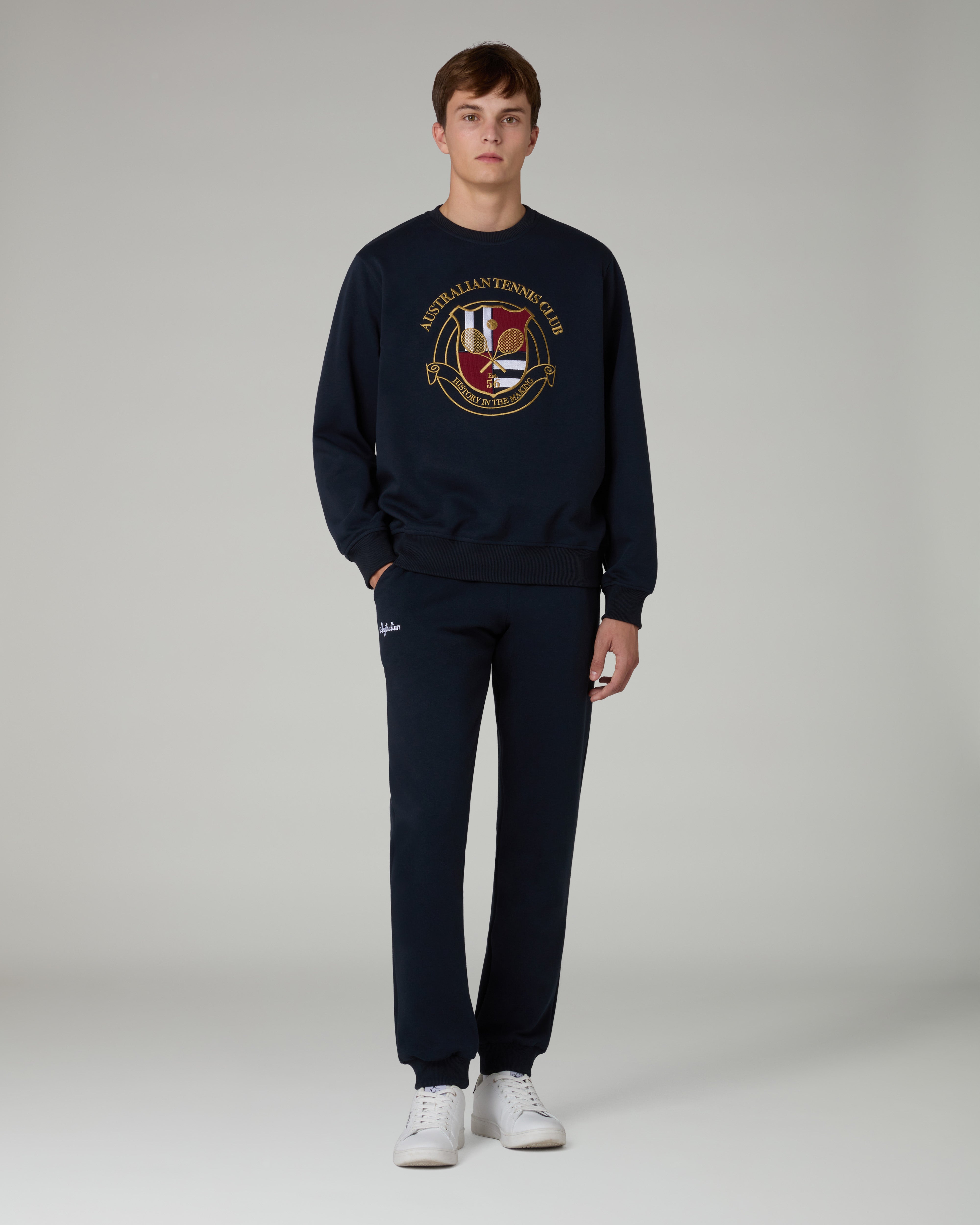 australian-tennis-club-felpa-girocollo-court-blu-navy image 2