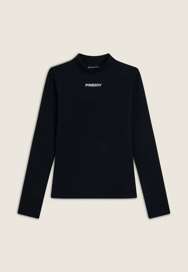 freddy-dolcevita-donna-slim-logo-centrale-maglia-collo-alto-jersey image 1