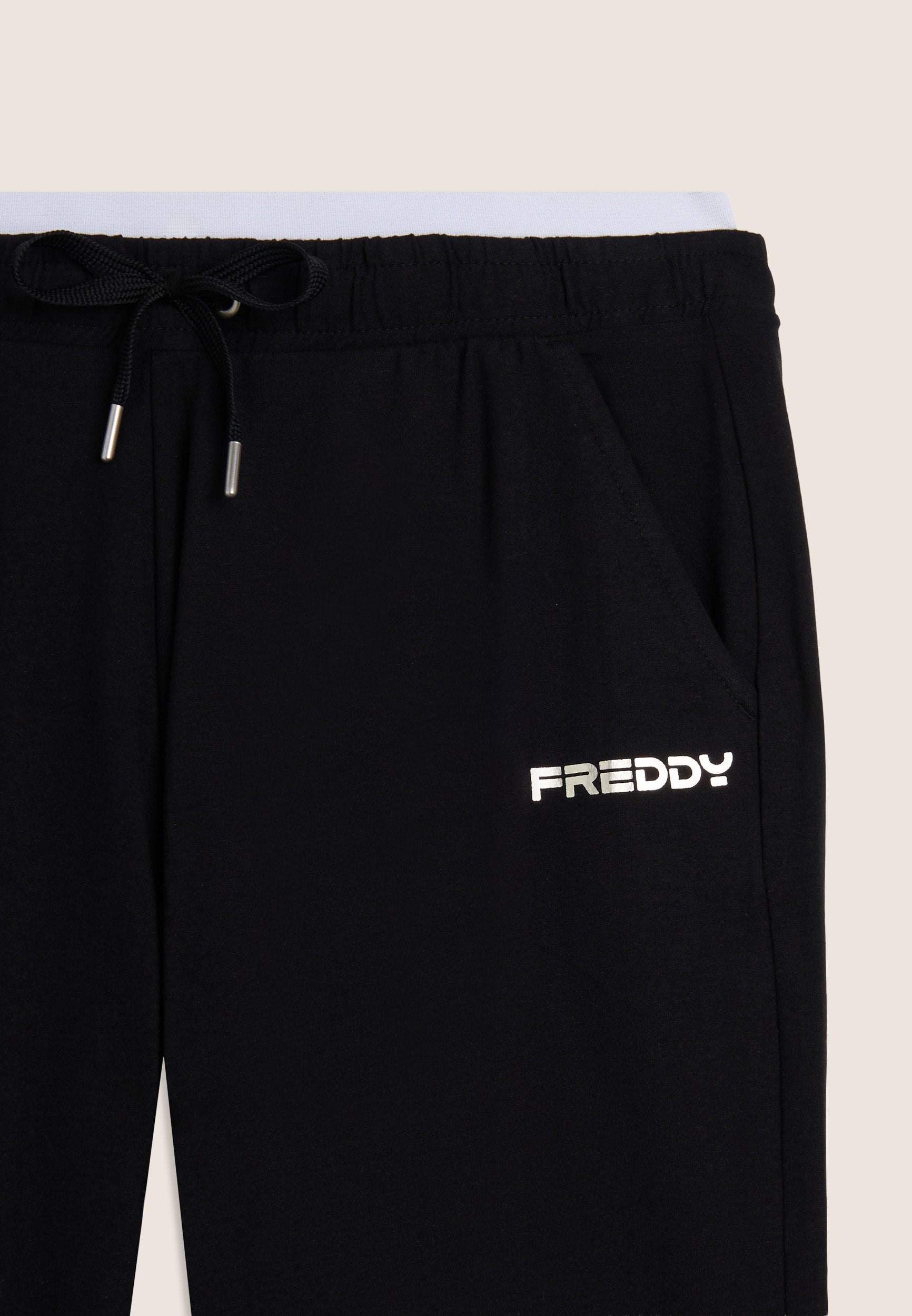 freddy-pantaloni-vita-alta-fondo-a-zampa-jersey-cotone-con-coulisse image 3