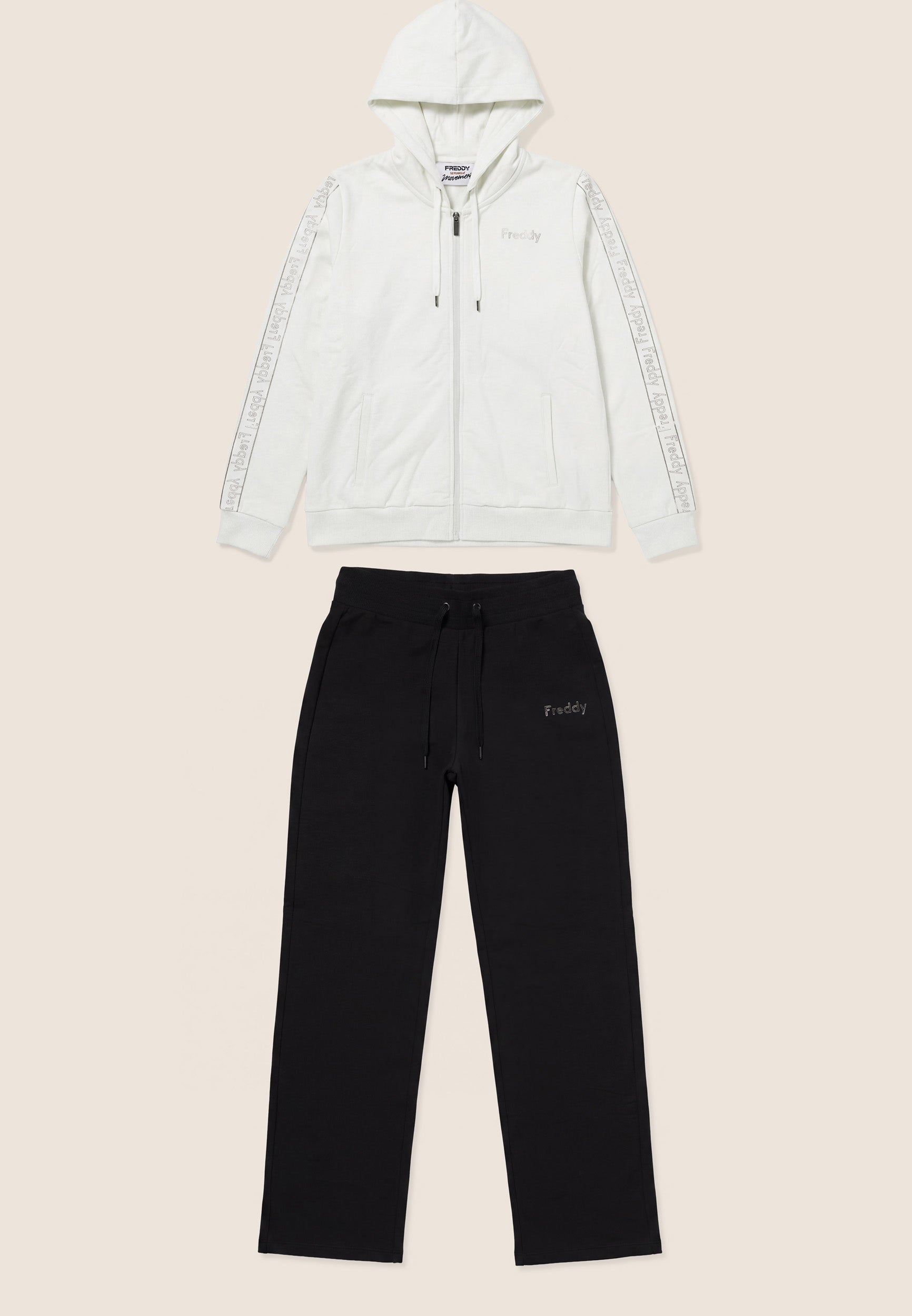 freddy-tuta-sportiva-donna-full-zip-con-cappuccio-e-bande-logo image 8