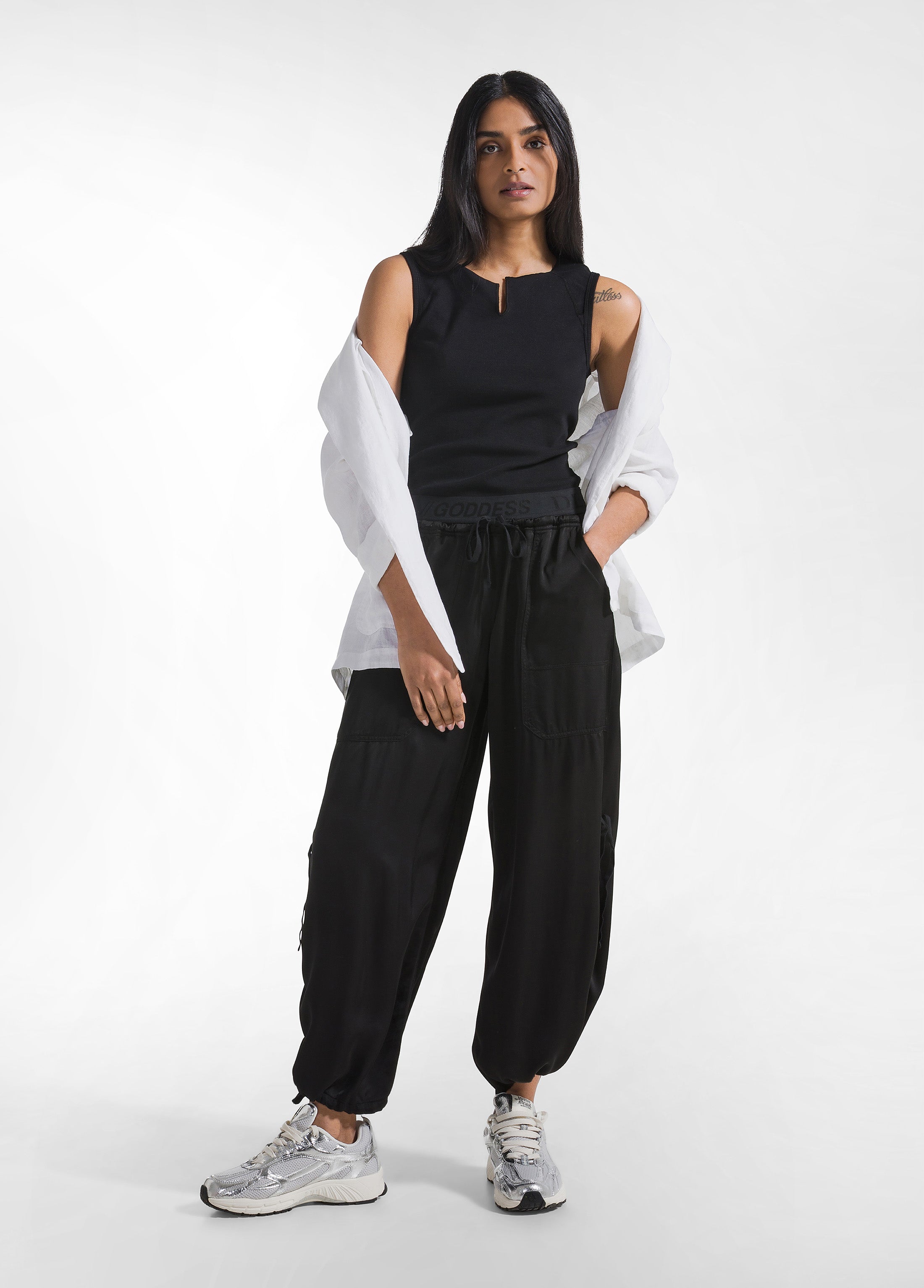 deha-canotta-a-costine-nero-top-donna-in-rib-jersey image 4