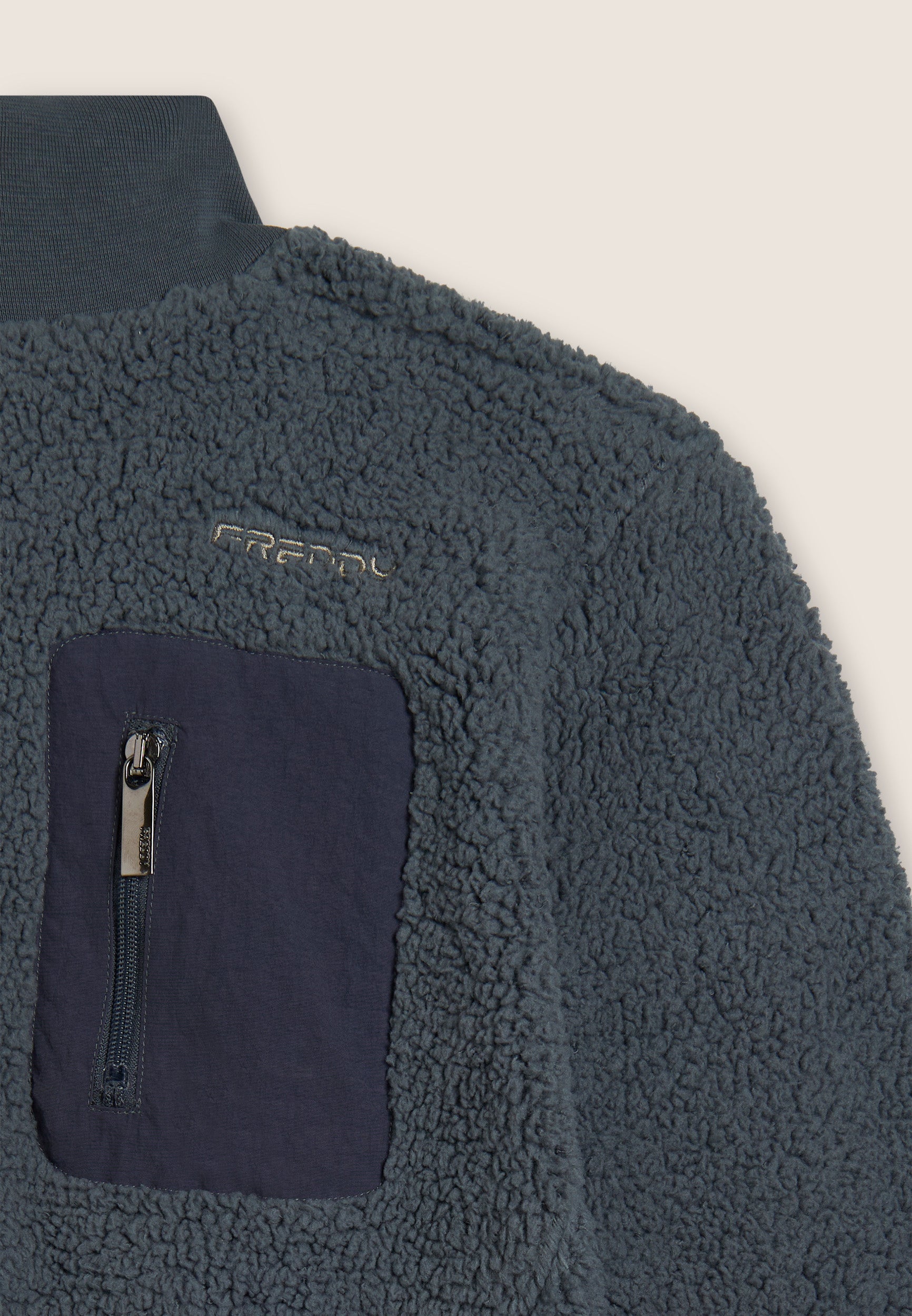 freddy-felpa-uomo-in-pile-sherpa-collo-alto-full-zip image 7
