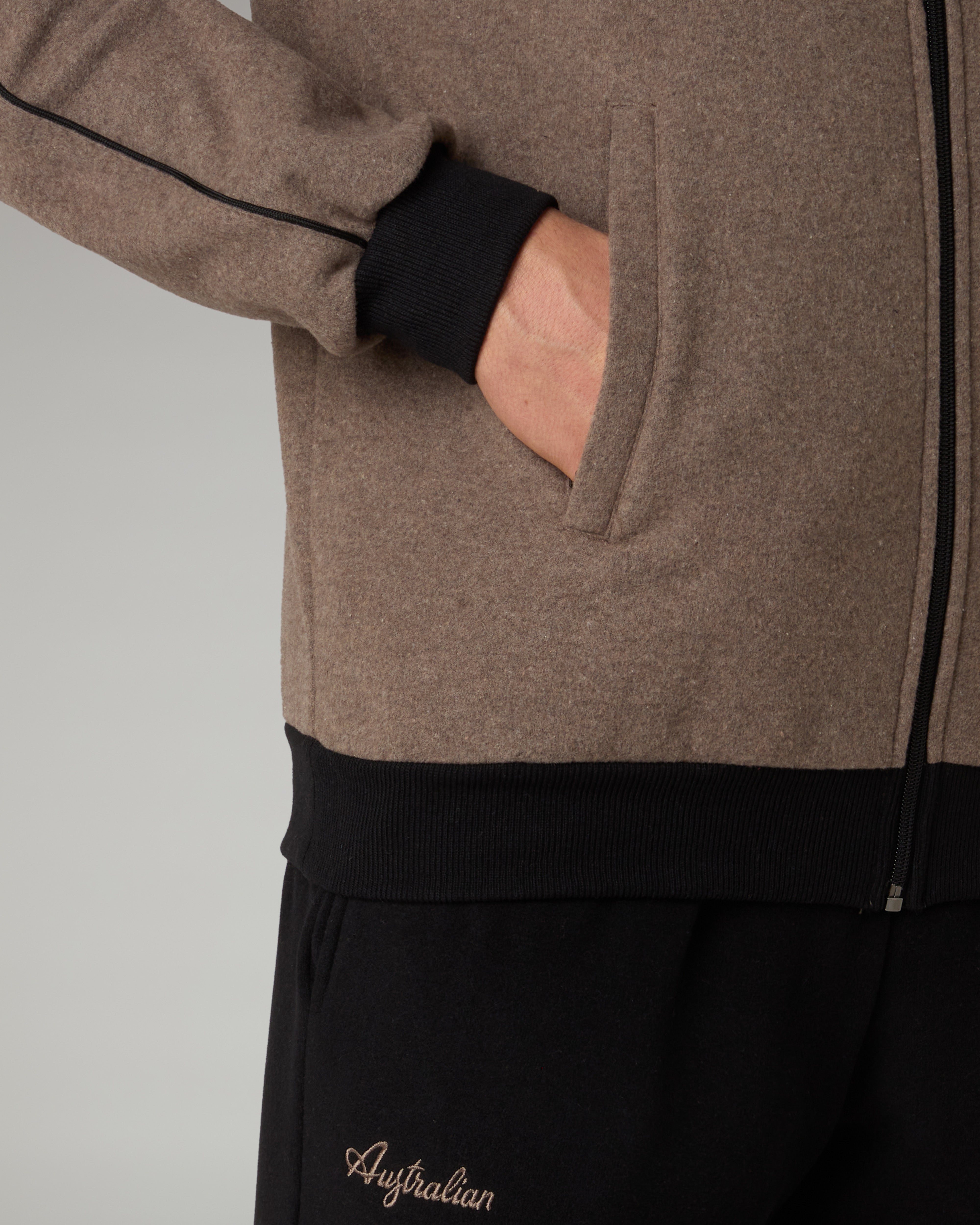 australian-classy-tracksuit-tuta-softech-nocciola-full-zip image 5