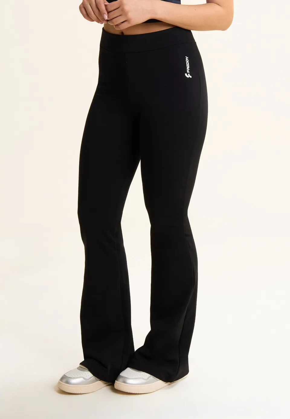 freddy-pantaloni-slim-fit-neri-in-french-terry-con-fondo-a-zampa image 1