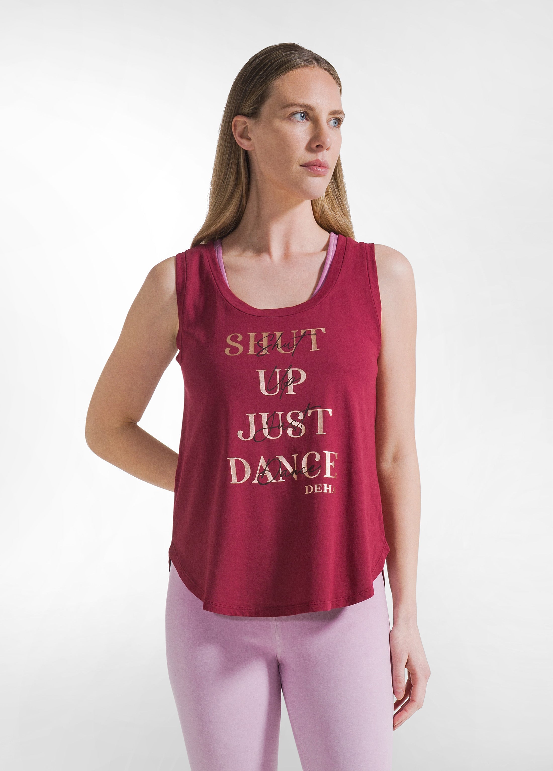 deha-top-con-stampa-grafica-d42402-in-jersey-organico-rosso image 1