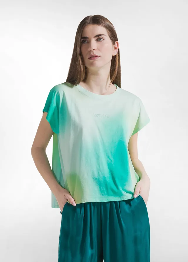 deha-t-shirt-oversize-in-cotone-organico-all-over-blu image 1