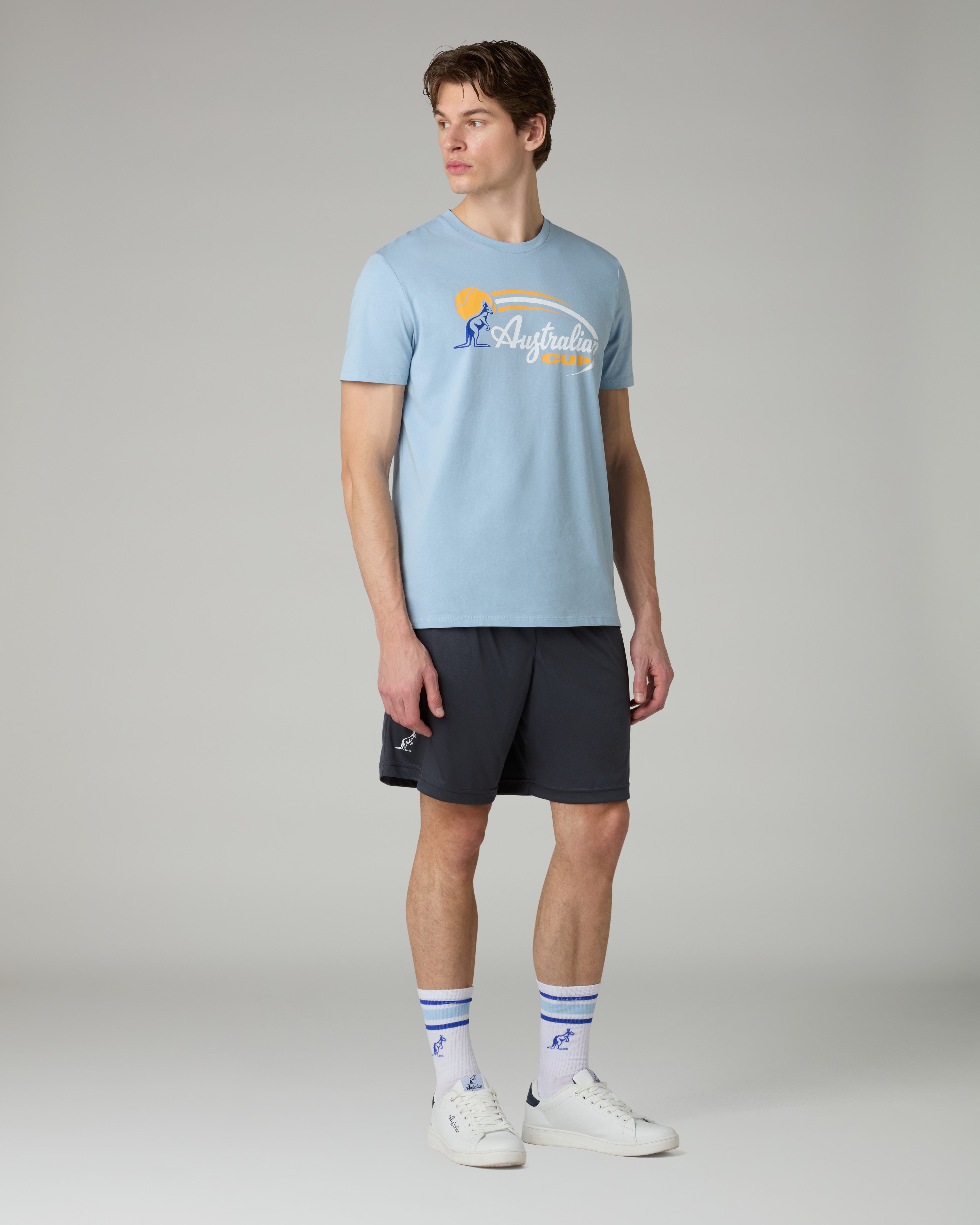 australian-ace-short-short-elastico-traspirante-con-slip-interno-grigio-titanio image 2
