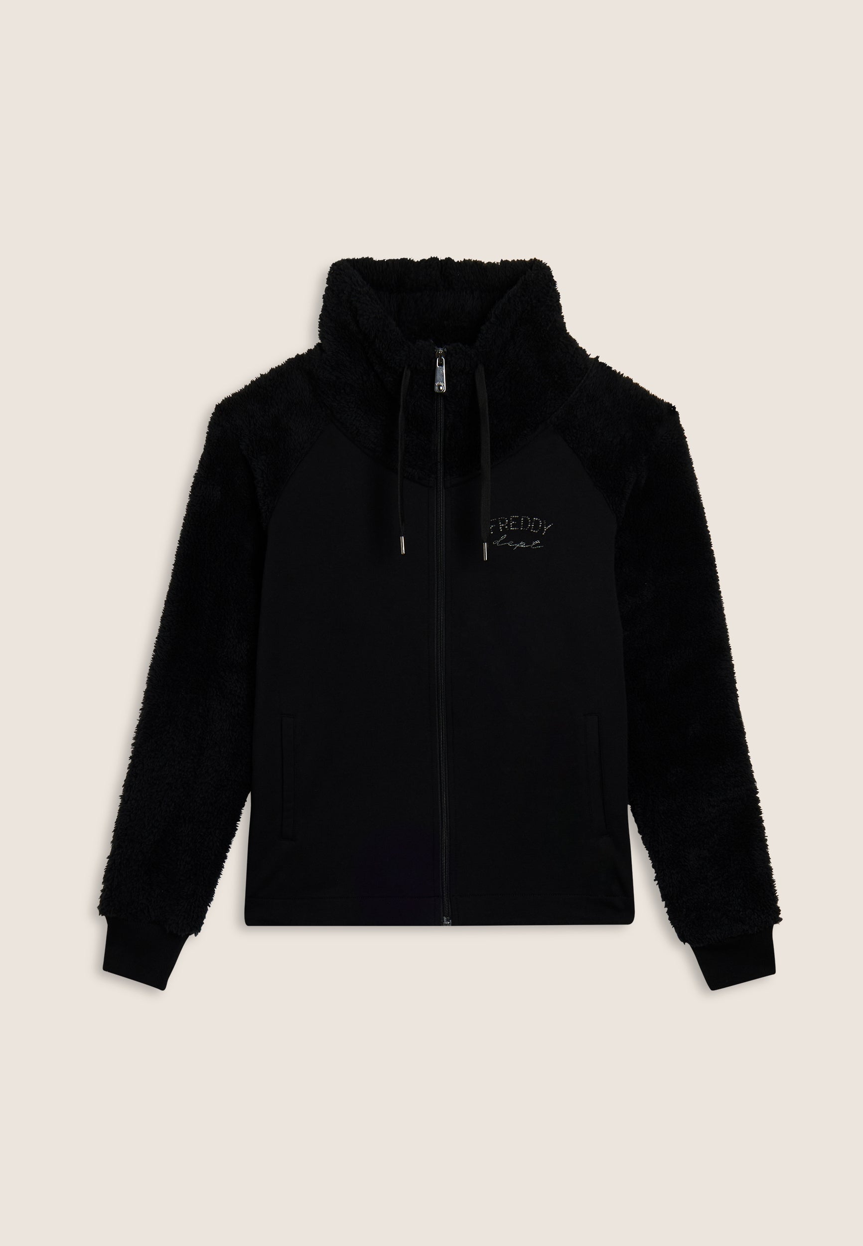 freddy-felpa-donna-con-zip-e-collo-alto-in-pile-sherpa image 4