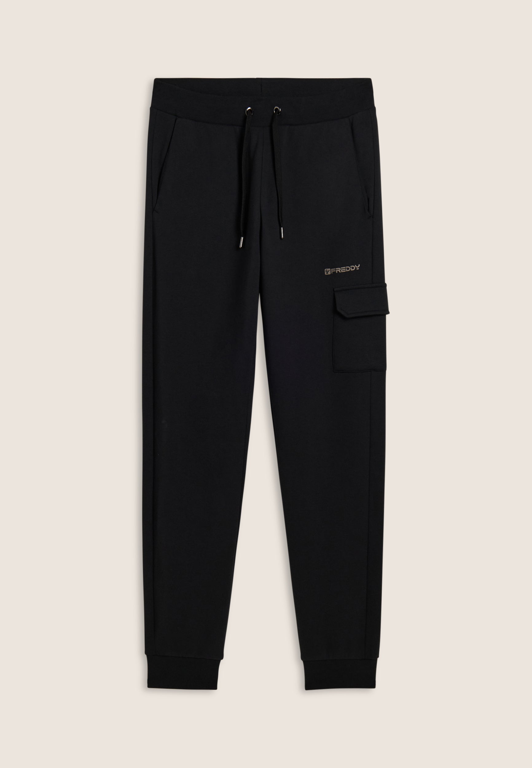 freddy-pantaloni-jogger-uomo-felpa-cotone-tasca-cargo-polsino image 8