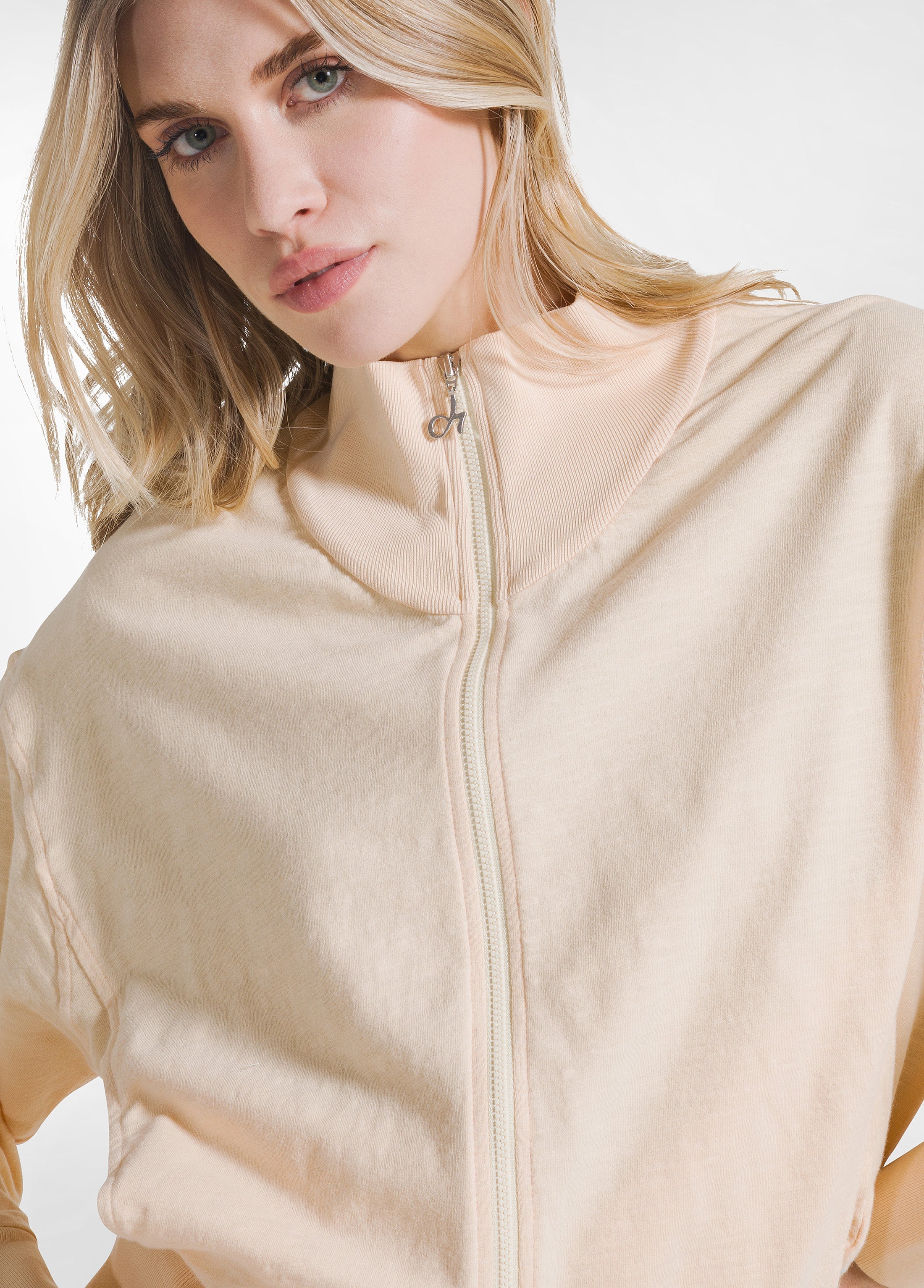 deha-felpa-full-zip-in-cotone-fiammato-rosa image 3