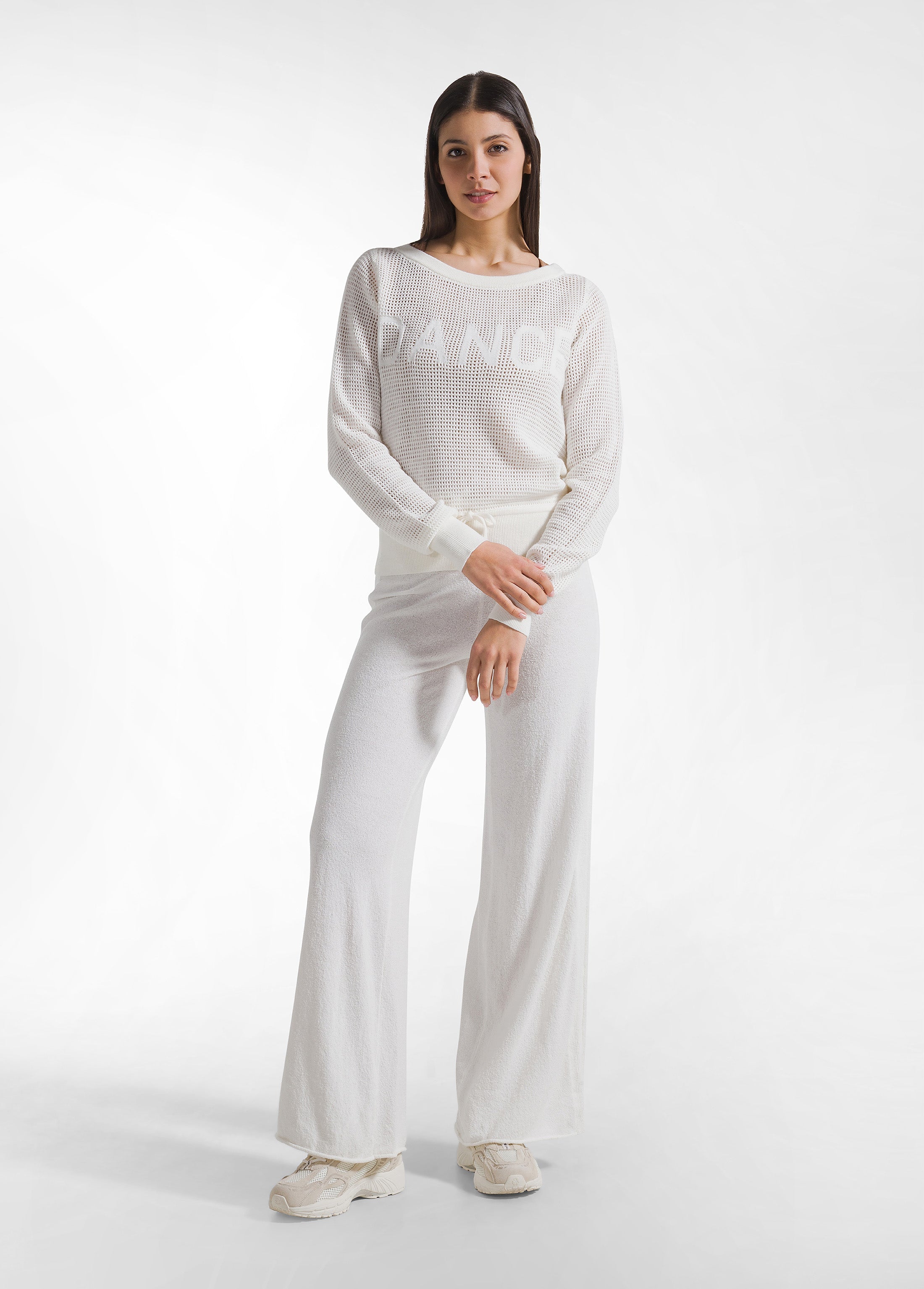 deha-d42421-maglia-in-cotone-effetto-rete-bianca image 4