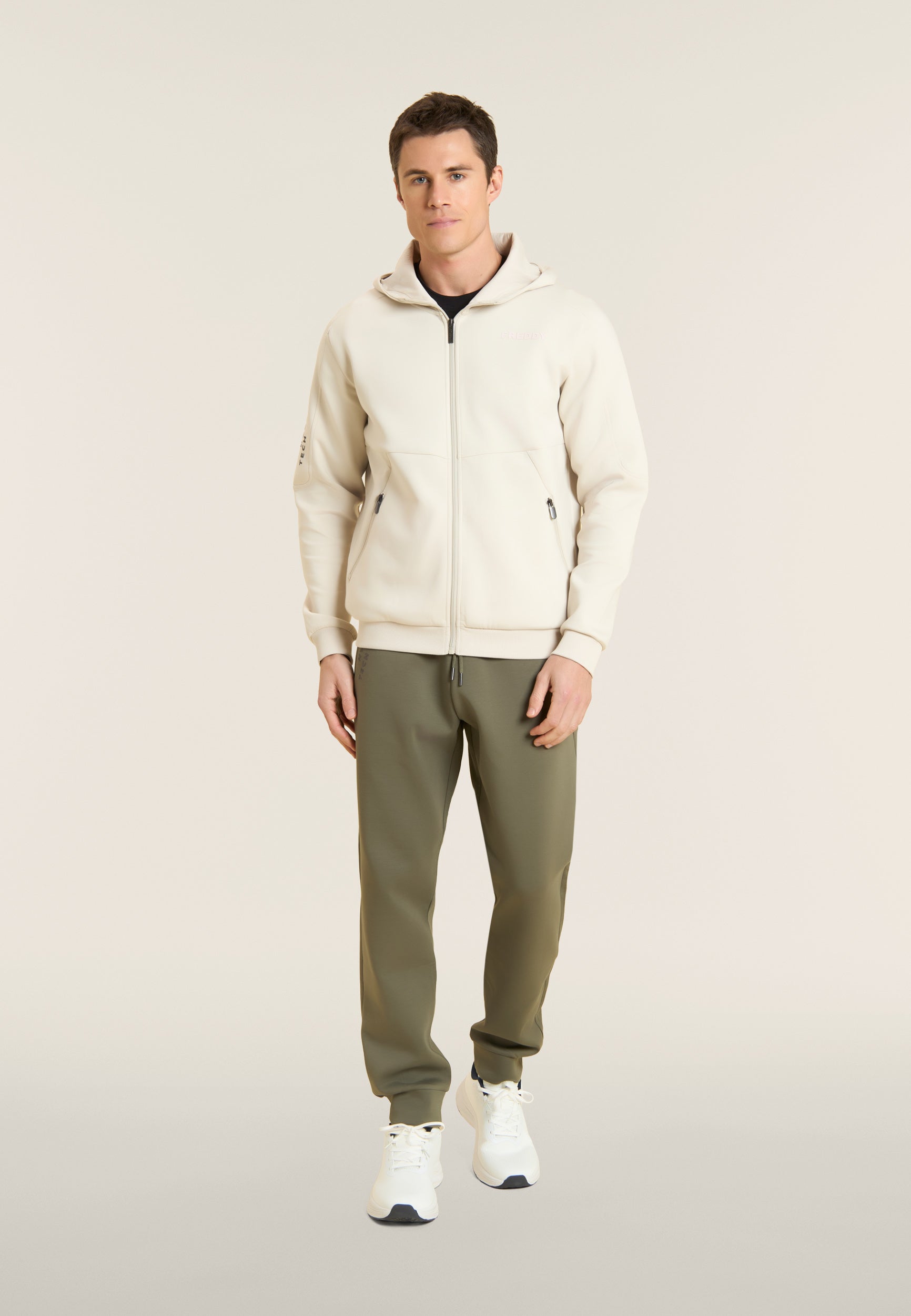 freddy-felpa-sportiva-interlock-con-cappuccio-e-zip-da-uomo image 2