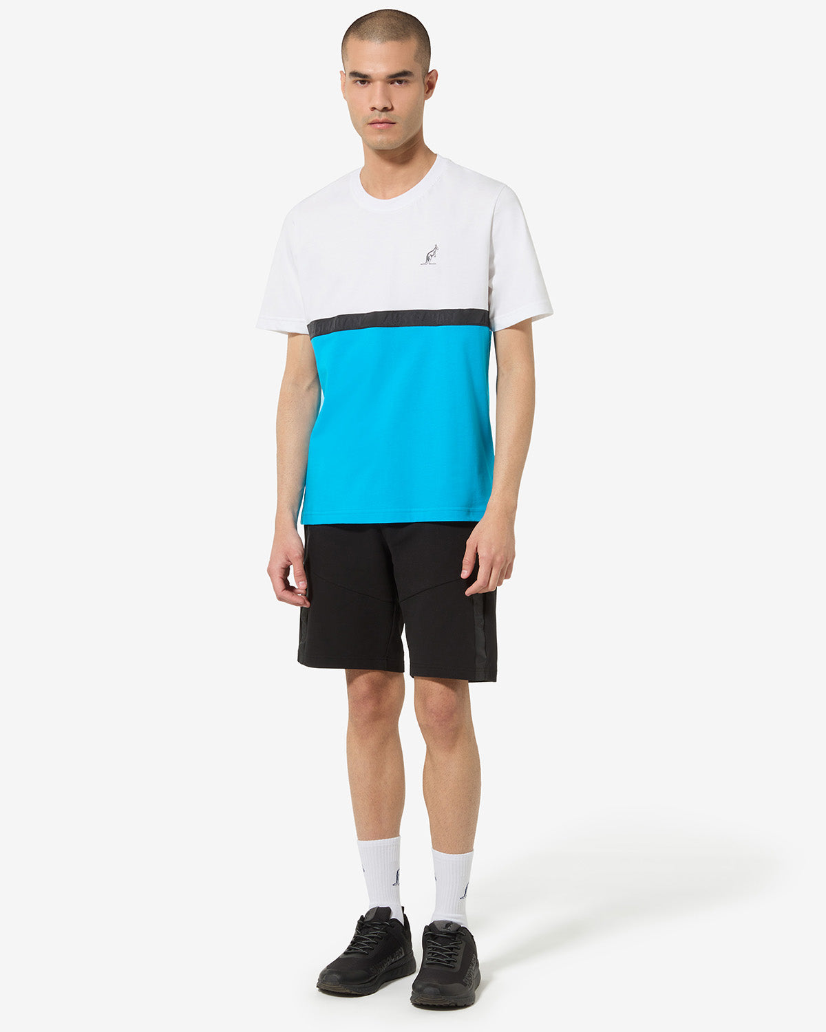 australian-color-block-t-shirt-cotone-turchese-glossy image 2