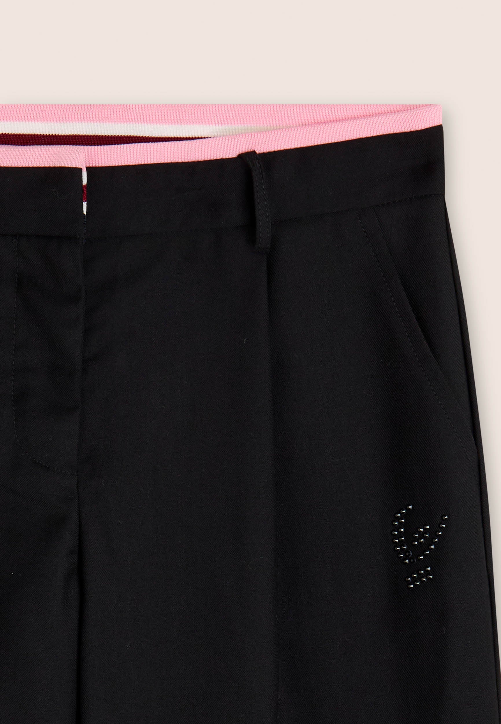 freddy-pantaloni-bambina-wide-leg-con-strass-e-righe-cotone-regular image 3