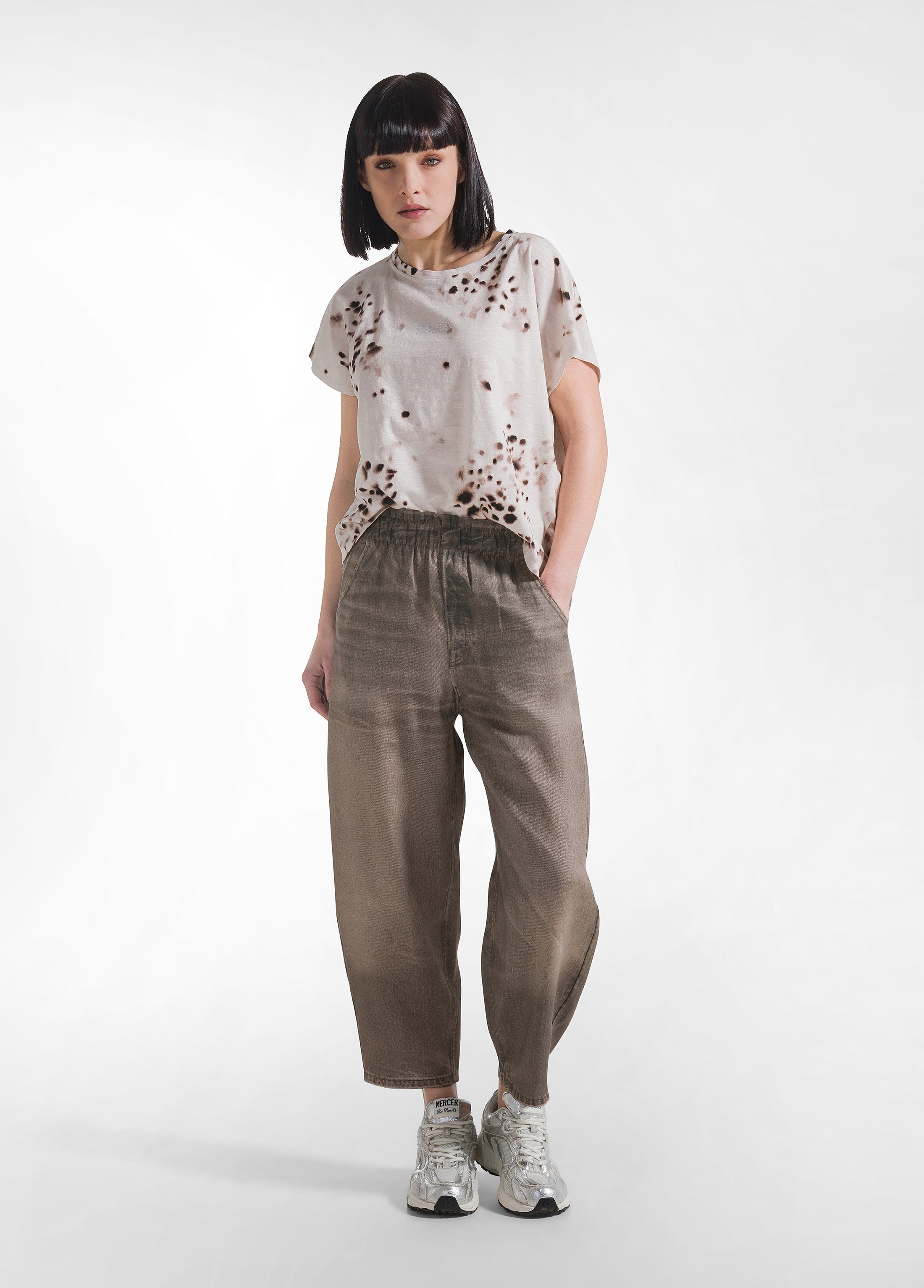 deha-t-shirt-in-cotone-fiammato-all-over-beige image 4
