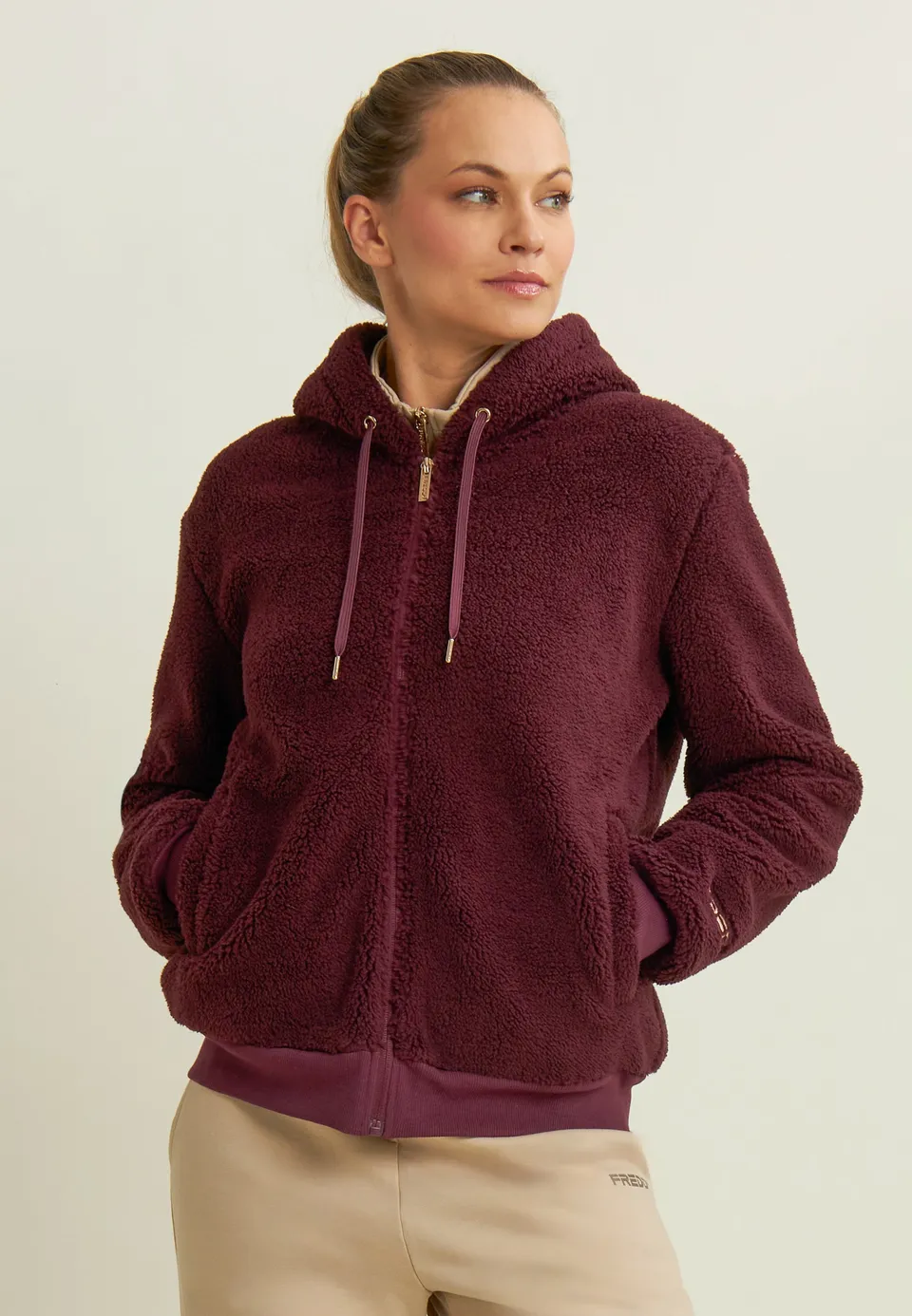 freddy-giacca-donna-in-pile-sherpa-con-cappuccio-e-zip-full-zip image 1