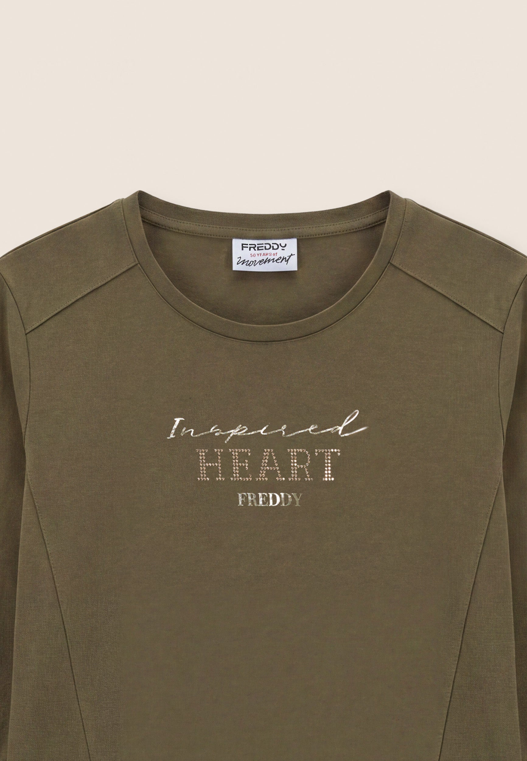 freddy-t-shirt-donna-manica-lunga-con-grafica-oro-e-strass image 7