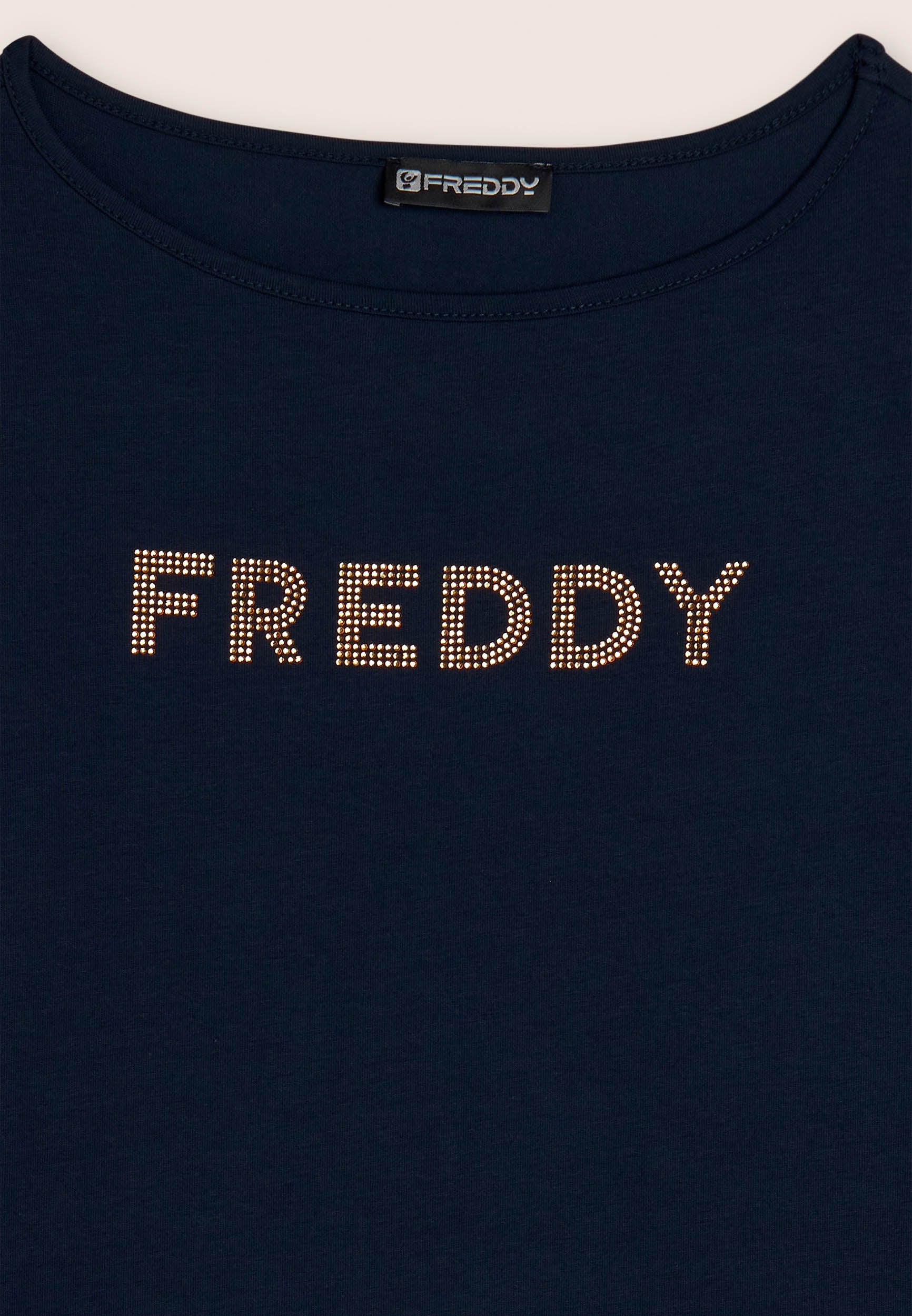 freddy-t-shirt-a-maniche-lunghe-in-jersey-con-logo-freddy-in-strass image 3