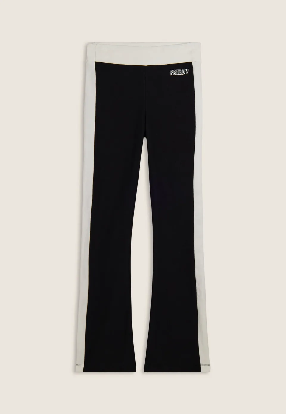freddy-pantaloni-slim-flare-in-felpa-donna-con-bande-laterali image 1