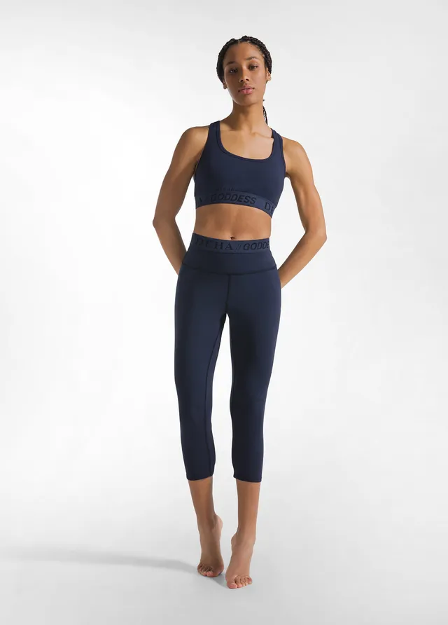 deha-leggings-stretch-7-8-blu-tinta-unita-activewear image 1