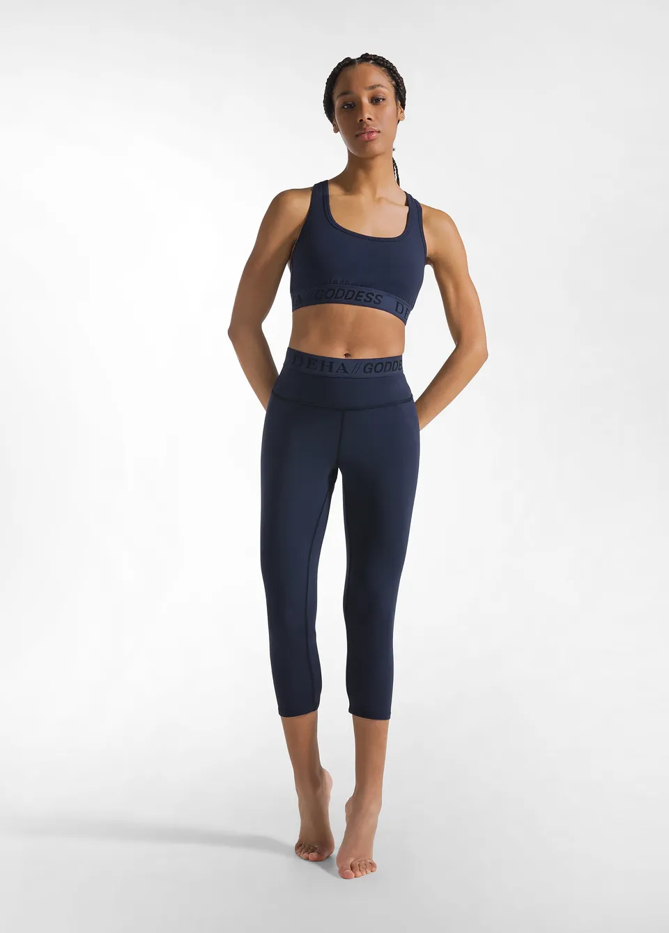 deha-leggings-stretch-7-8-blu-tinta-unita-activewear image 1