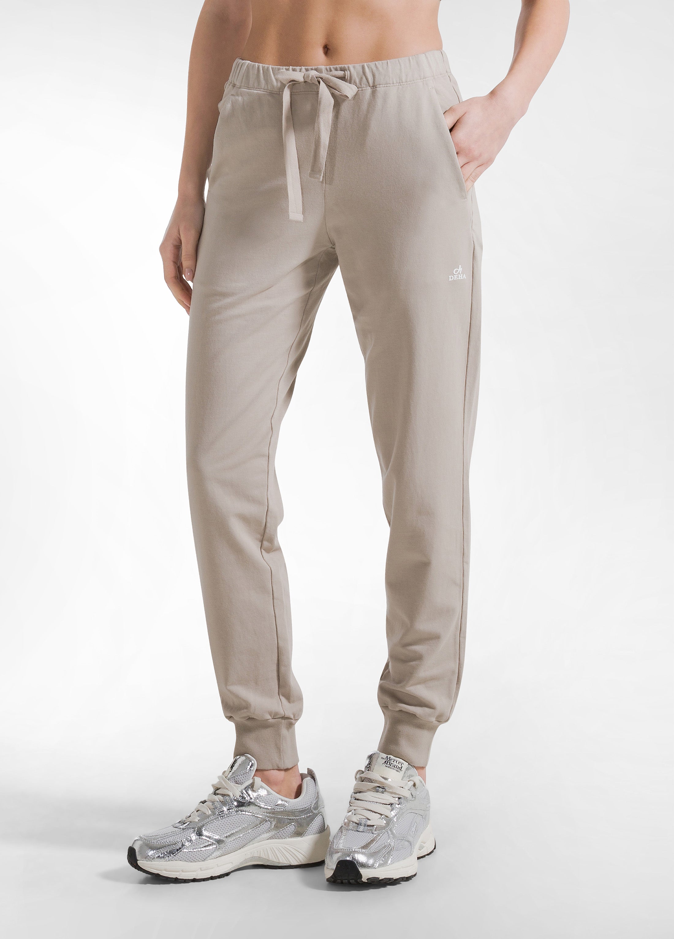 deha-tuta-donna-felpa-full-zip-jogger-stretch-beige image 6
