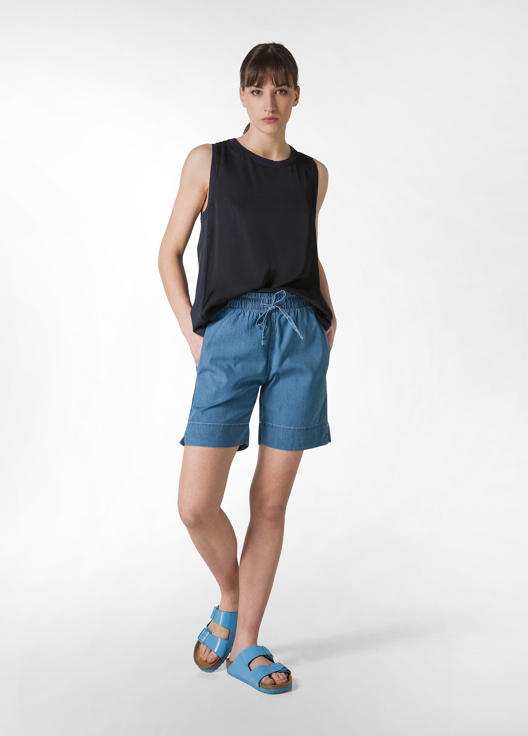 deha-shorts-in-denim-lyocell-blu image 1