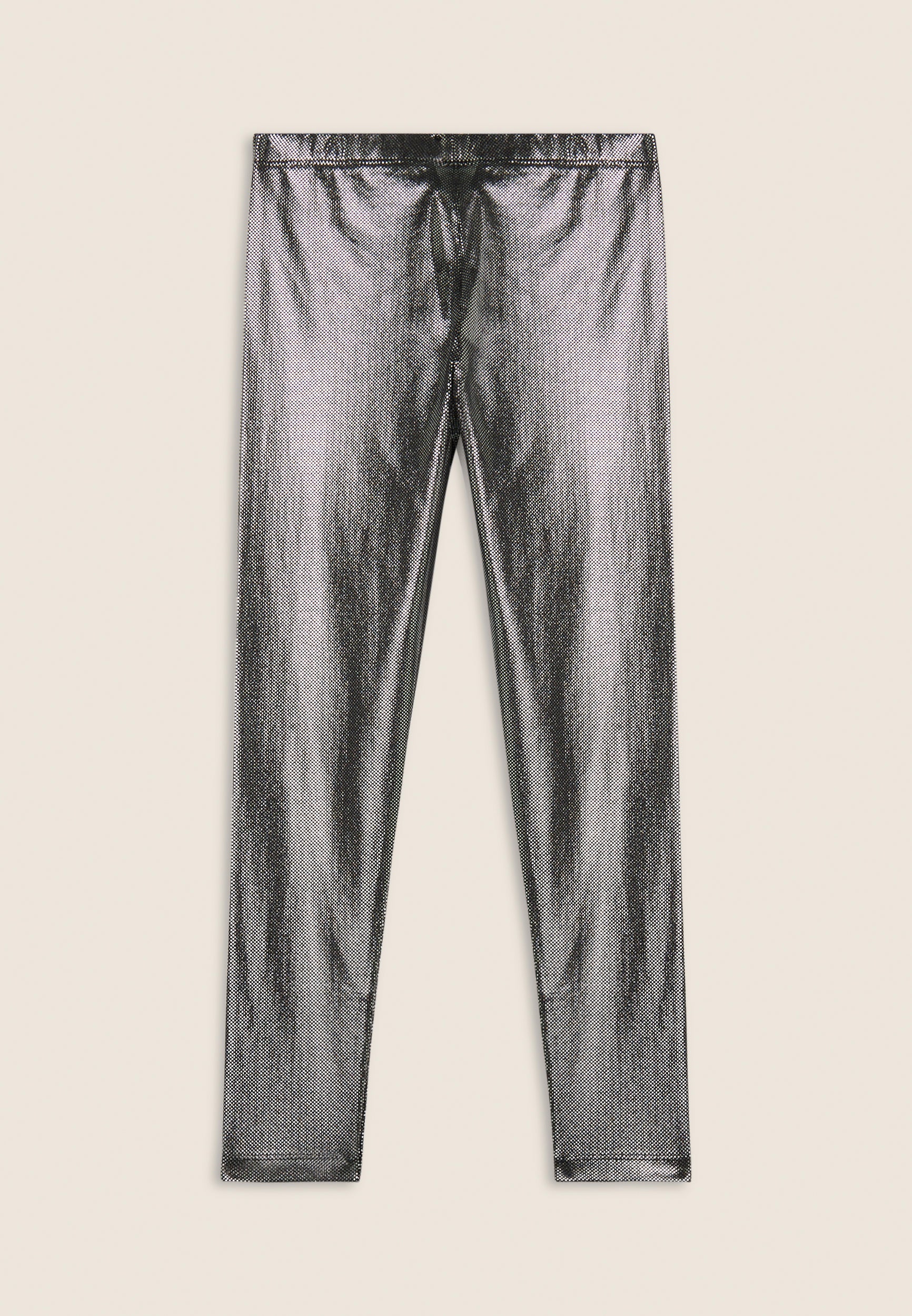 freddy-leggings-bambina-in-jersey-coated-effetto-argento image 2