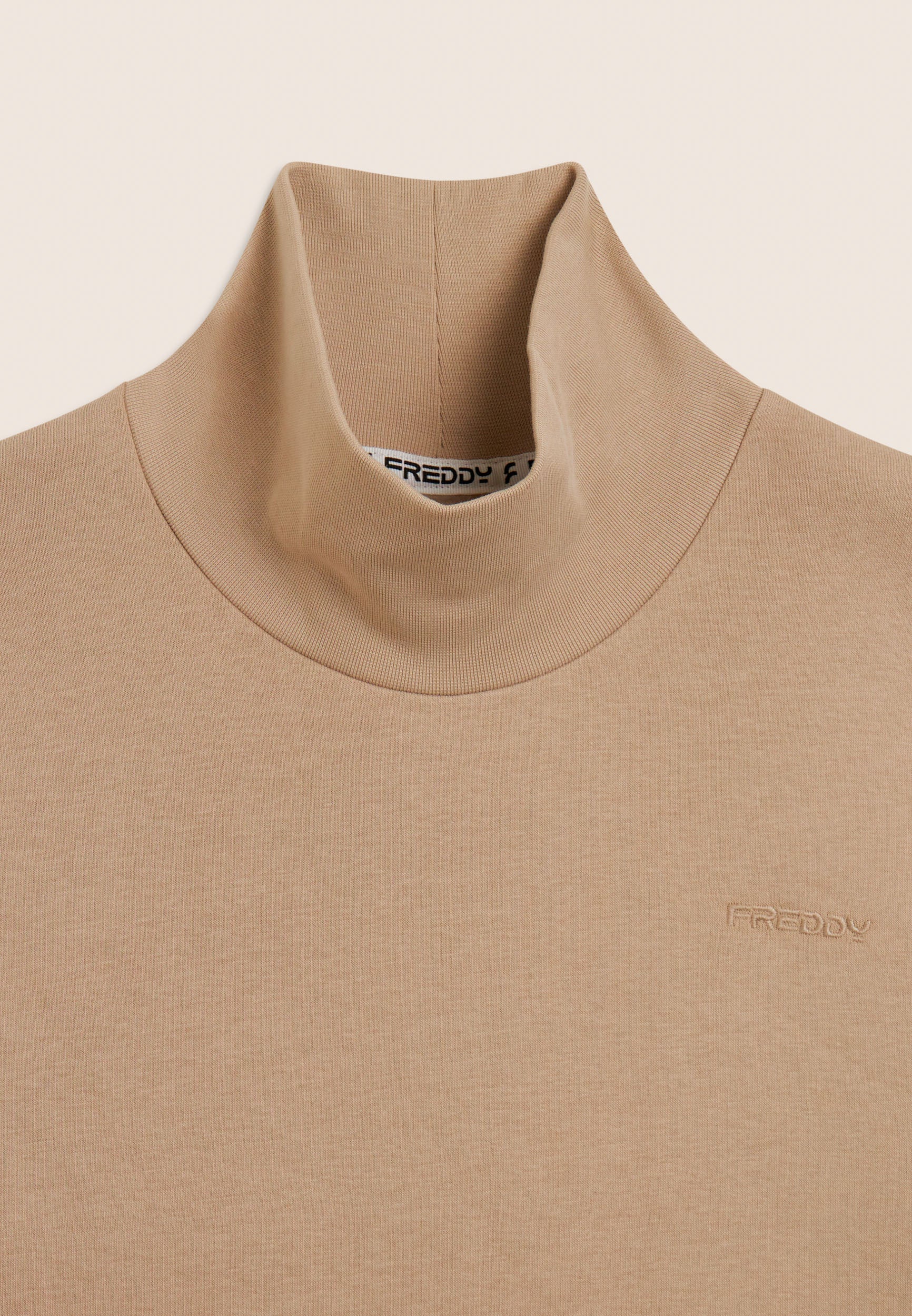 freddy-felpa-uomo-collo-lupetto-con-inserto-tricot-a-trecce image 3
