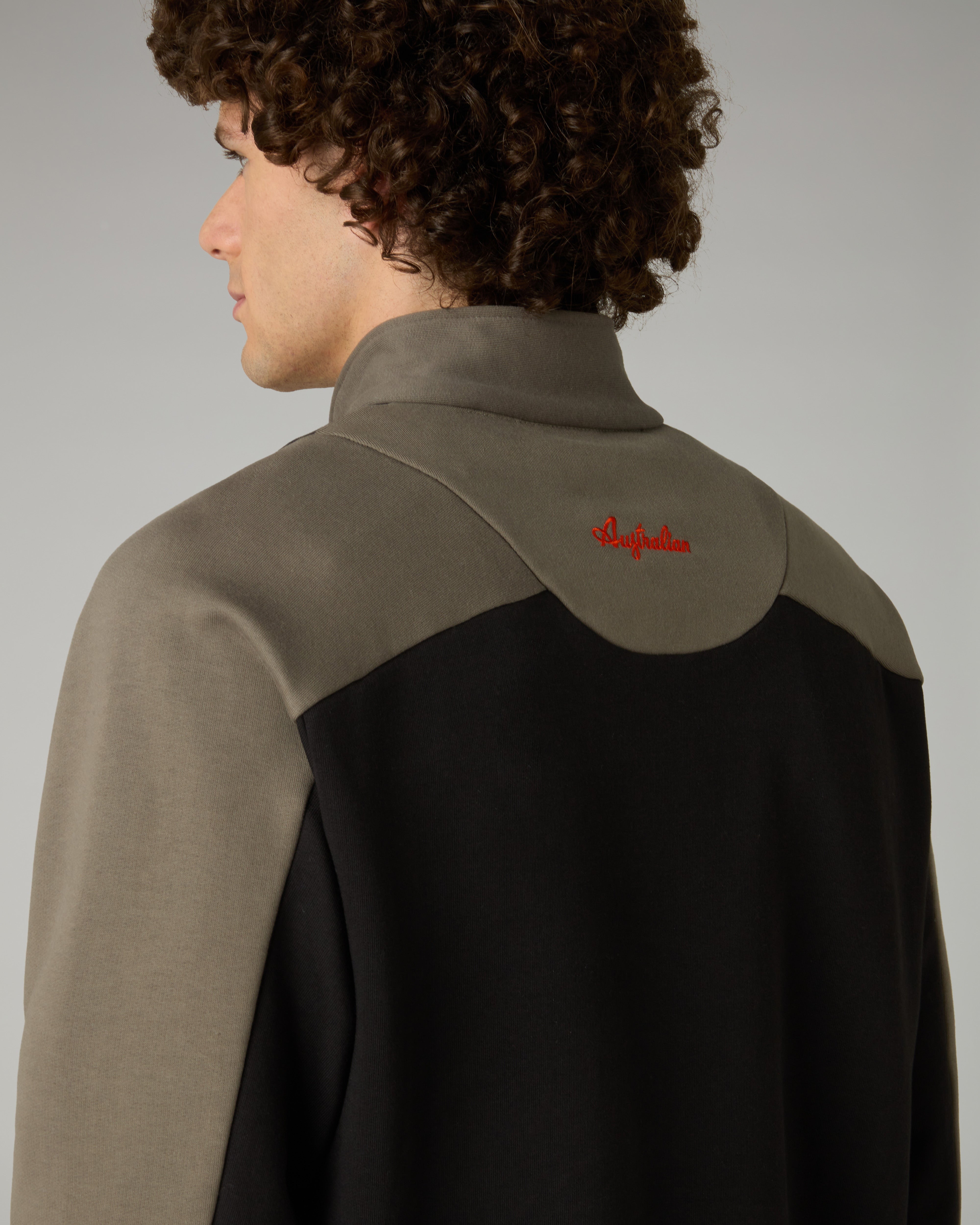 australian-rust-half-zip-crewneck-felpa-mezza-zip-nero image 5